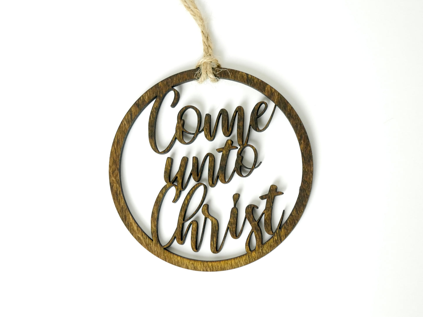 "Come Unto Christ" Ornament/Sign, Christian Christmas Ornament, Laser Cut Decor, Christmas Gift