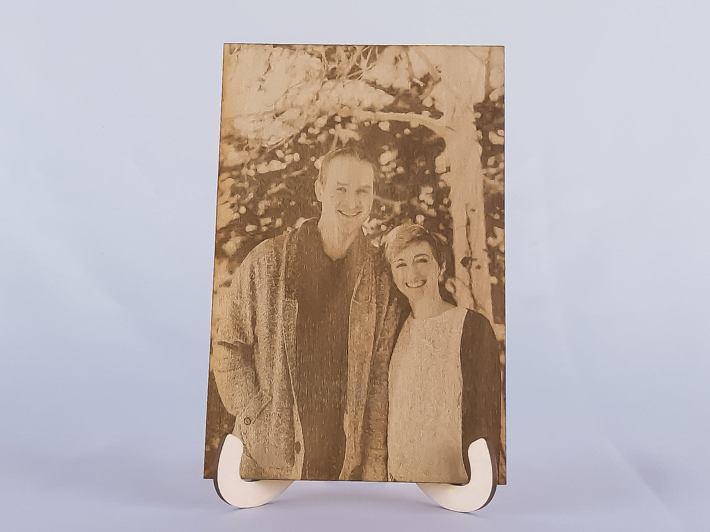 Custom Wood Etched Photo 10x15
