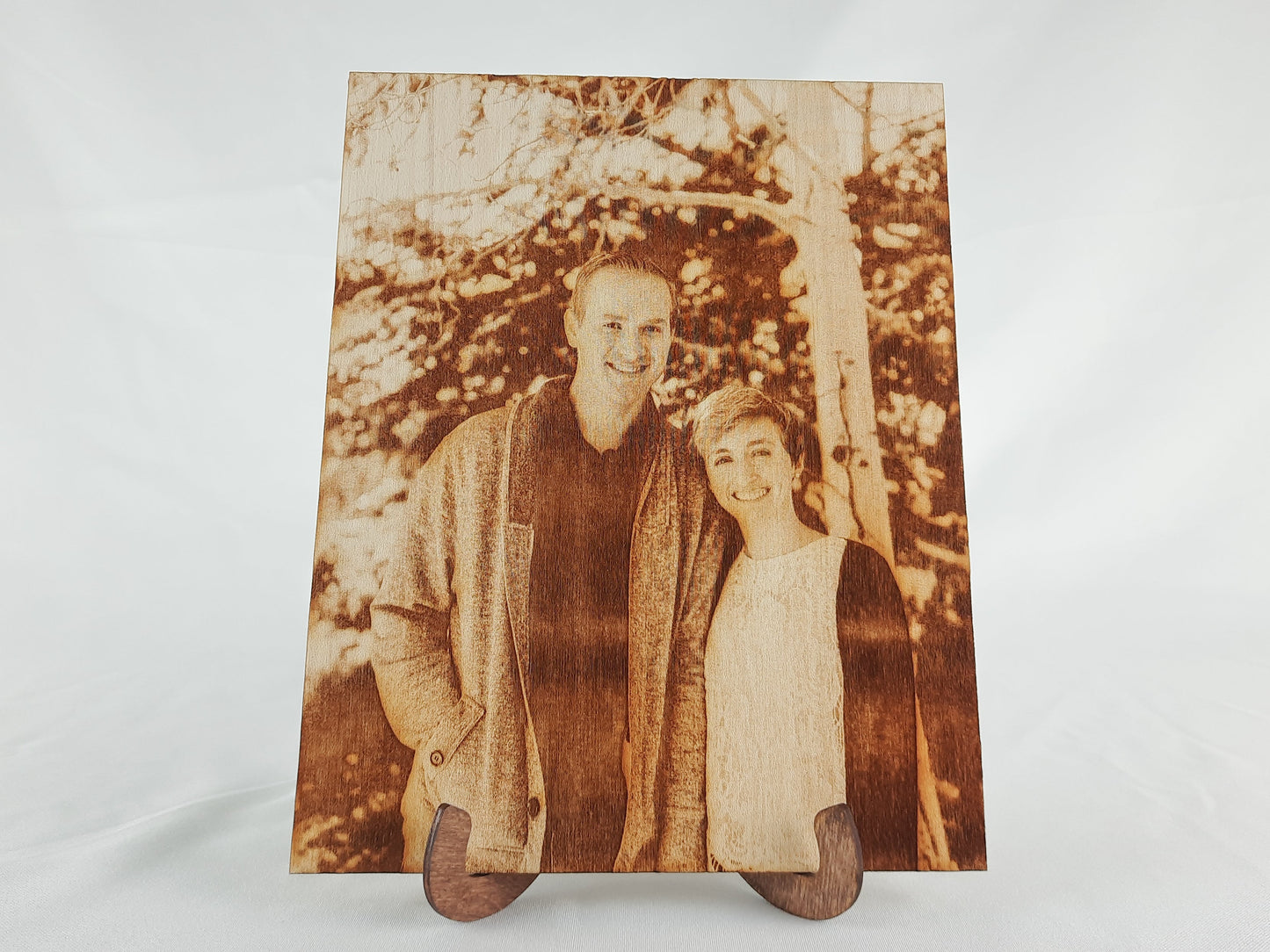 Custom Wood Etched Photo 10x15