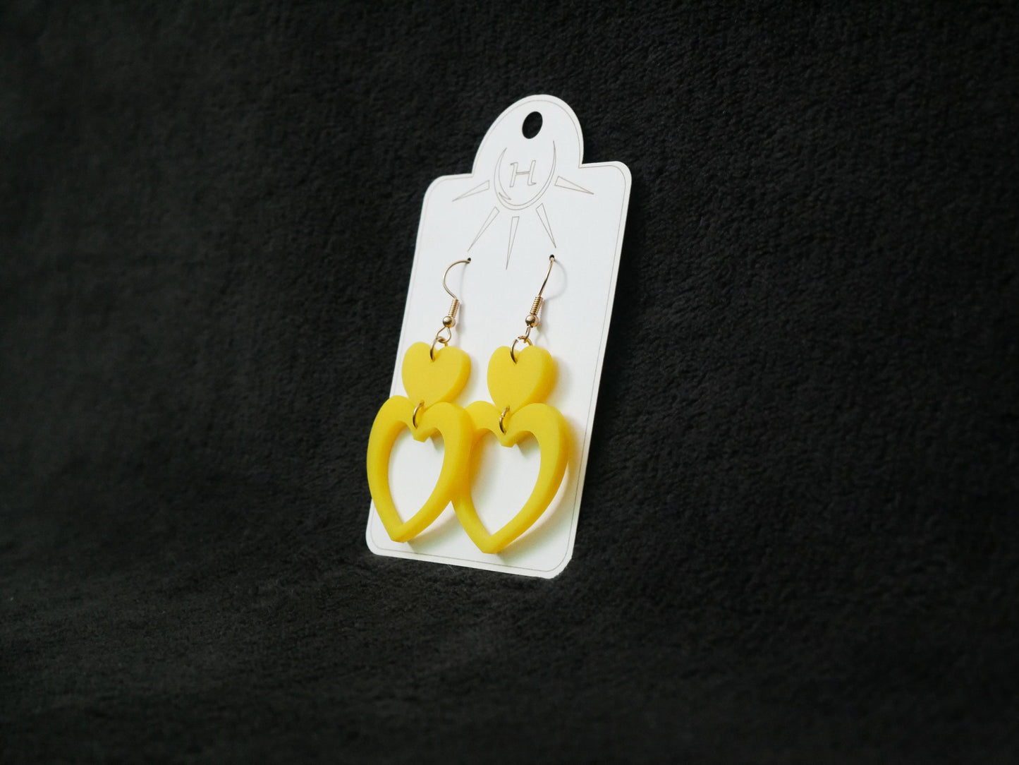 Heart Earrings, Dangle Earrings, Valentines Day, Acrylic Earrings