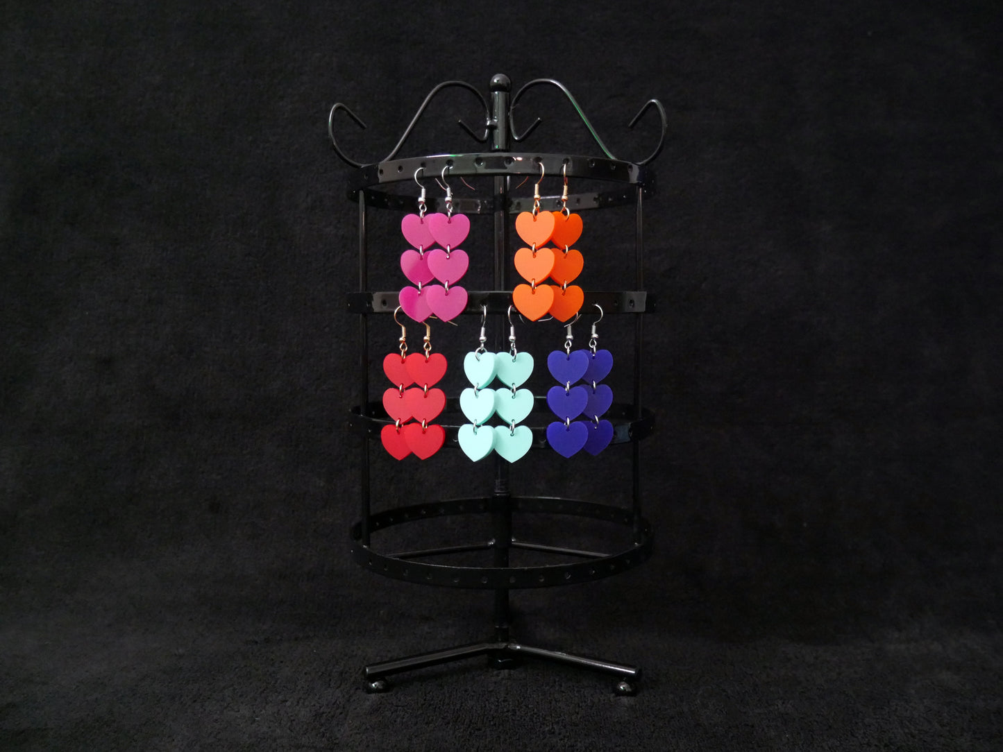 Chain of Hearts Earrings, Valentine's Day Earrings, Dangle Earrings