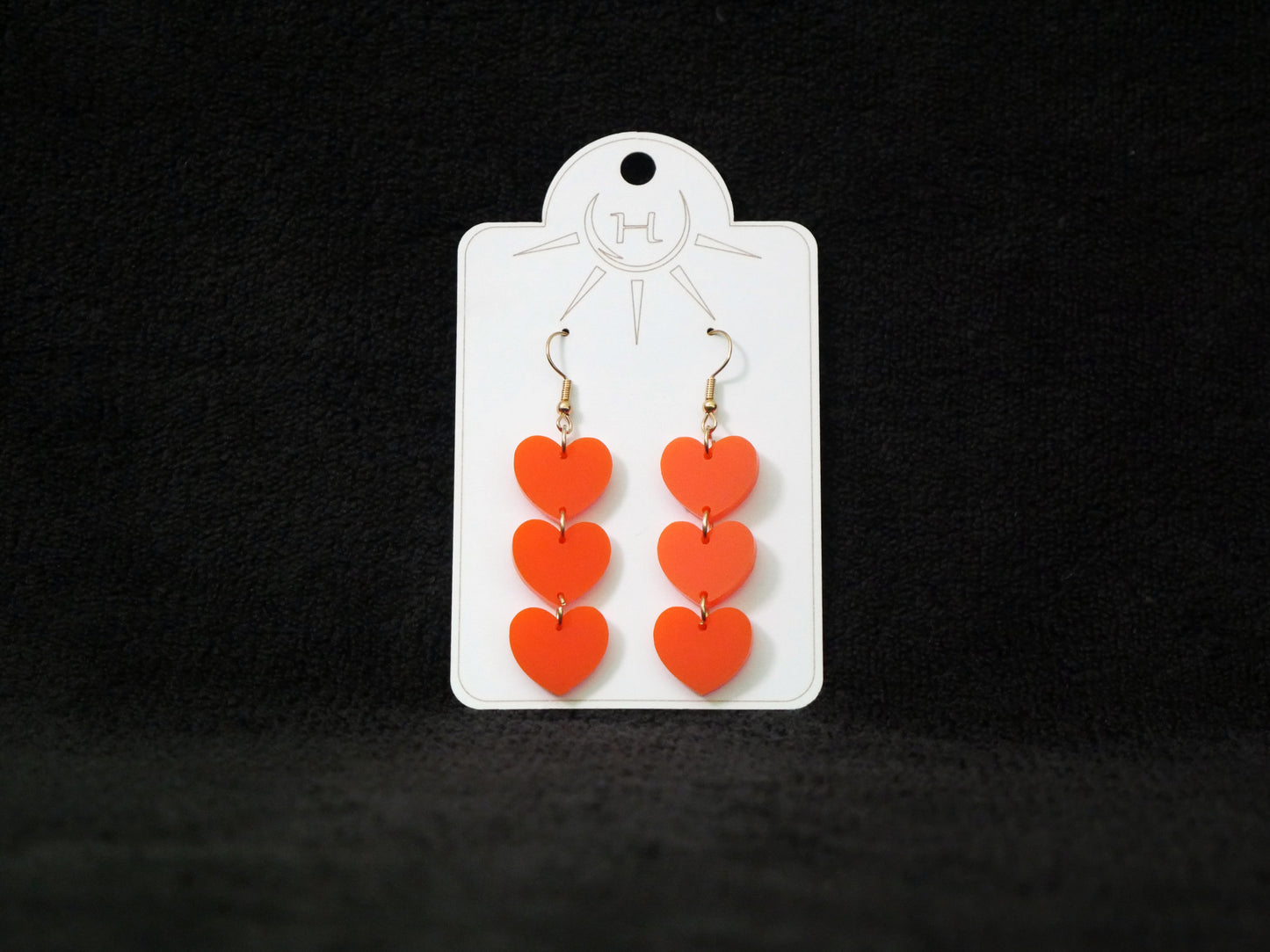 Chain of Hearts Earrings, Valentine's Day Earrings, Dangle Earrings