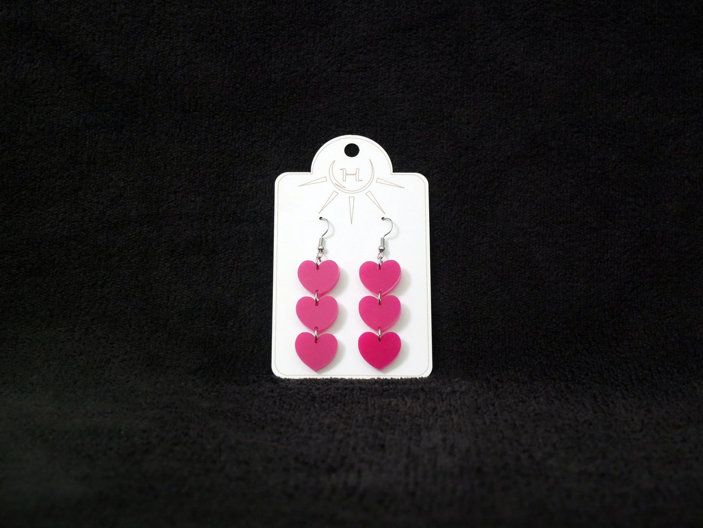 Chain of Hearts Earrings, Valentine's Day Earrings, Dangle Earrings