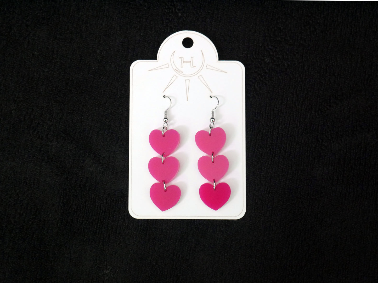 Chain of Hearts Earrings, Valentine's Day Earrings, Dangle Earrings