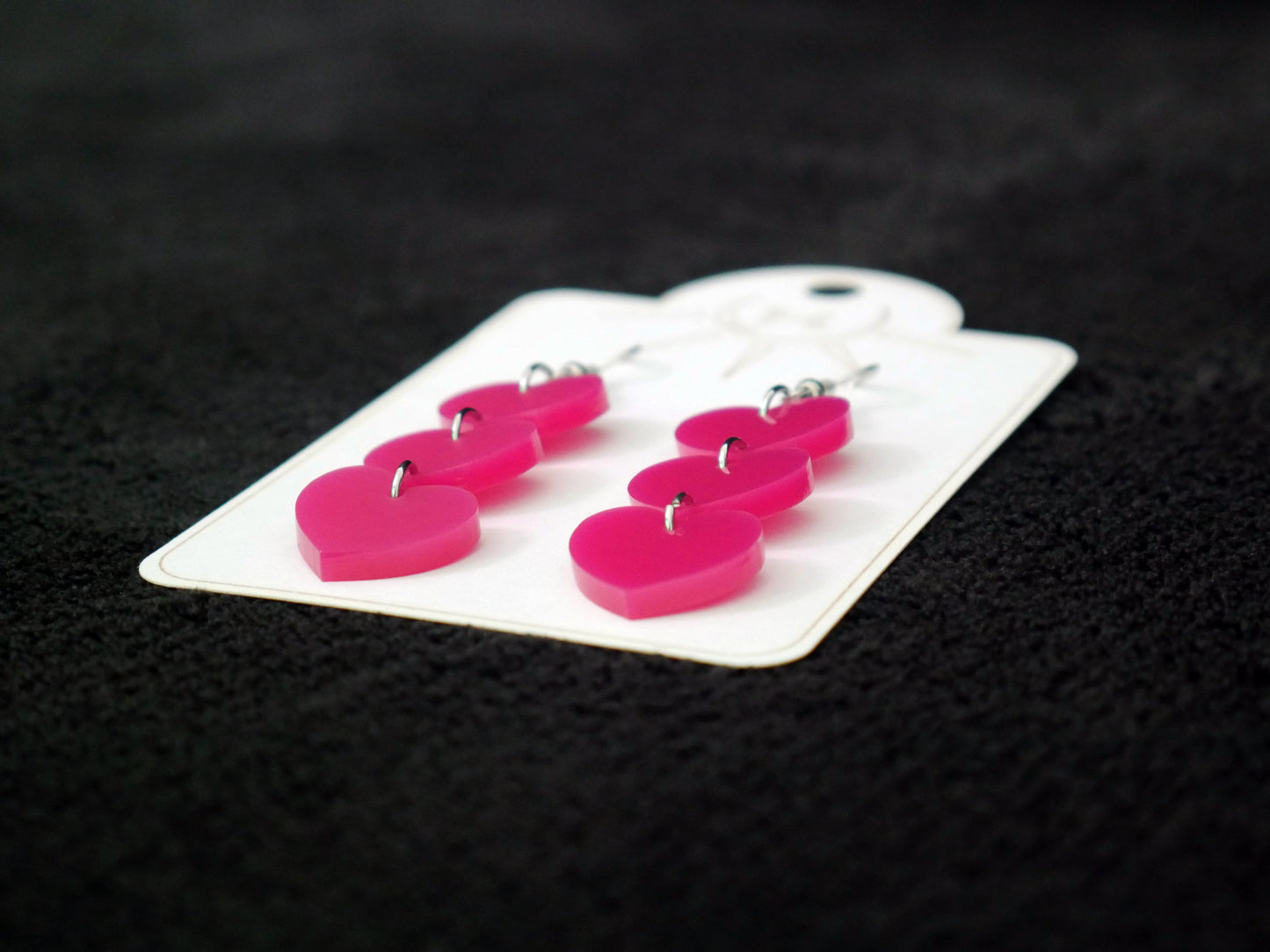 Chain of Hearts Earrings, Valentine's Day Earrings, Dangle Earrings