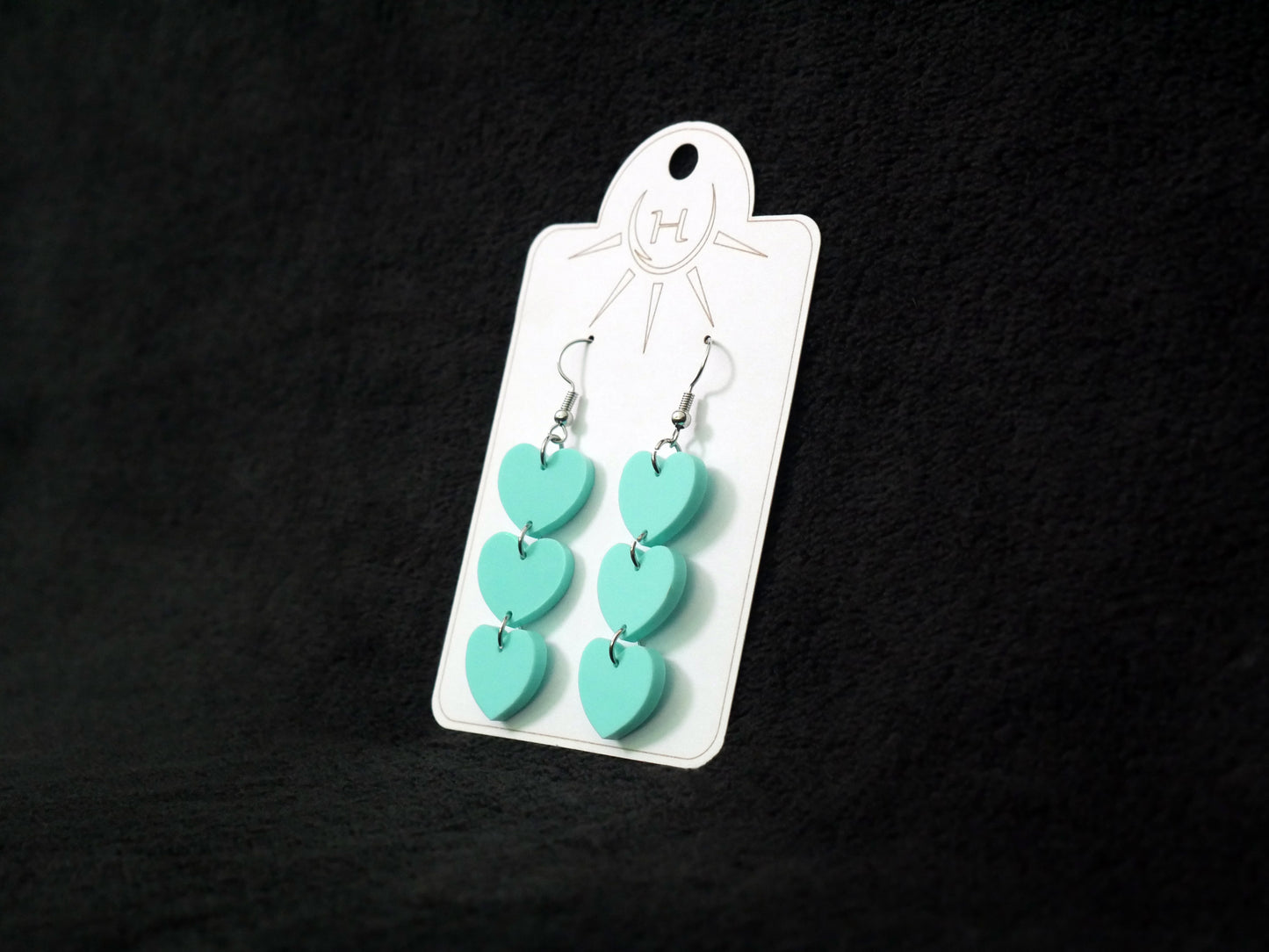 Chain of Hearts Earrings, Valentine's Day Earrings, Dangle Earrings