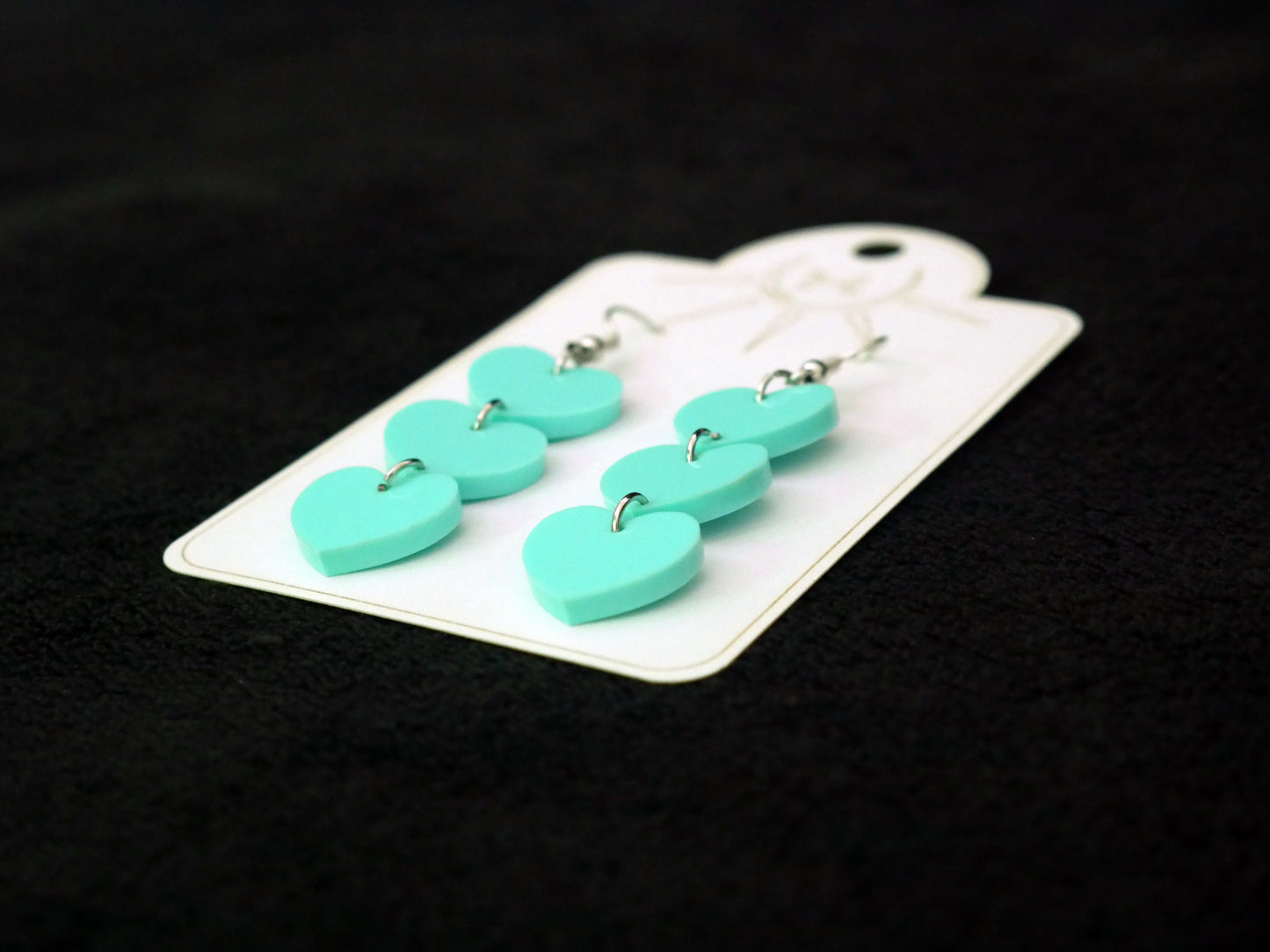 Chain of Hearts Earrings, Valentine's Day Earrings, Dangle Earrings