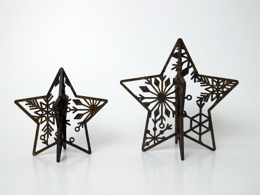 Wooden Snowflake Stars, Holiday Decor, Table Decor, Centerpiece, Shelf Display, Winter Wall Art