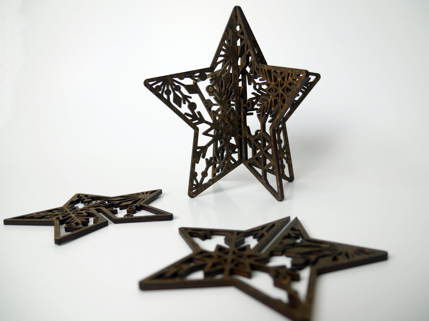 Wooden Snowflake Stars, Holiday Decor, Table Decor, Centerpiece, Shelf Display, Winter Wall Art