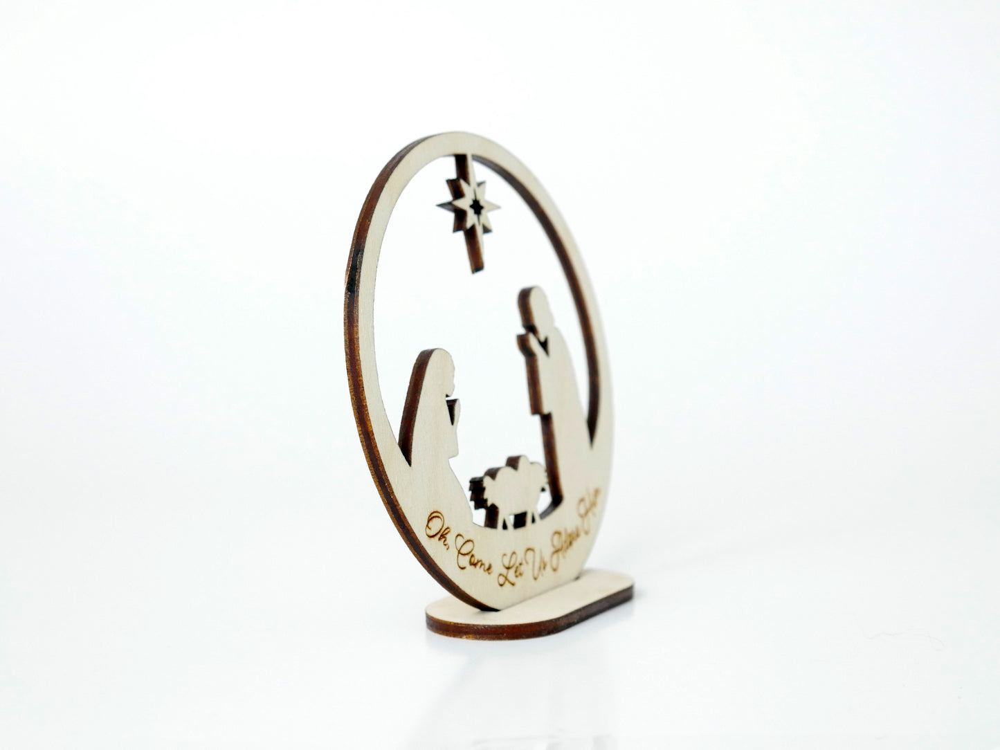"Oh, Come Let Us Adore Him" Ornament Stand, Christian Decor, Christmas Ornament, Laser Cut wood, Christmas Gift