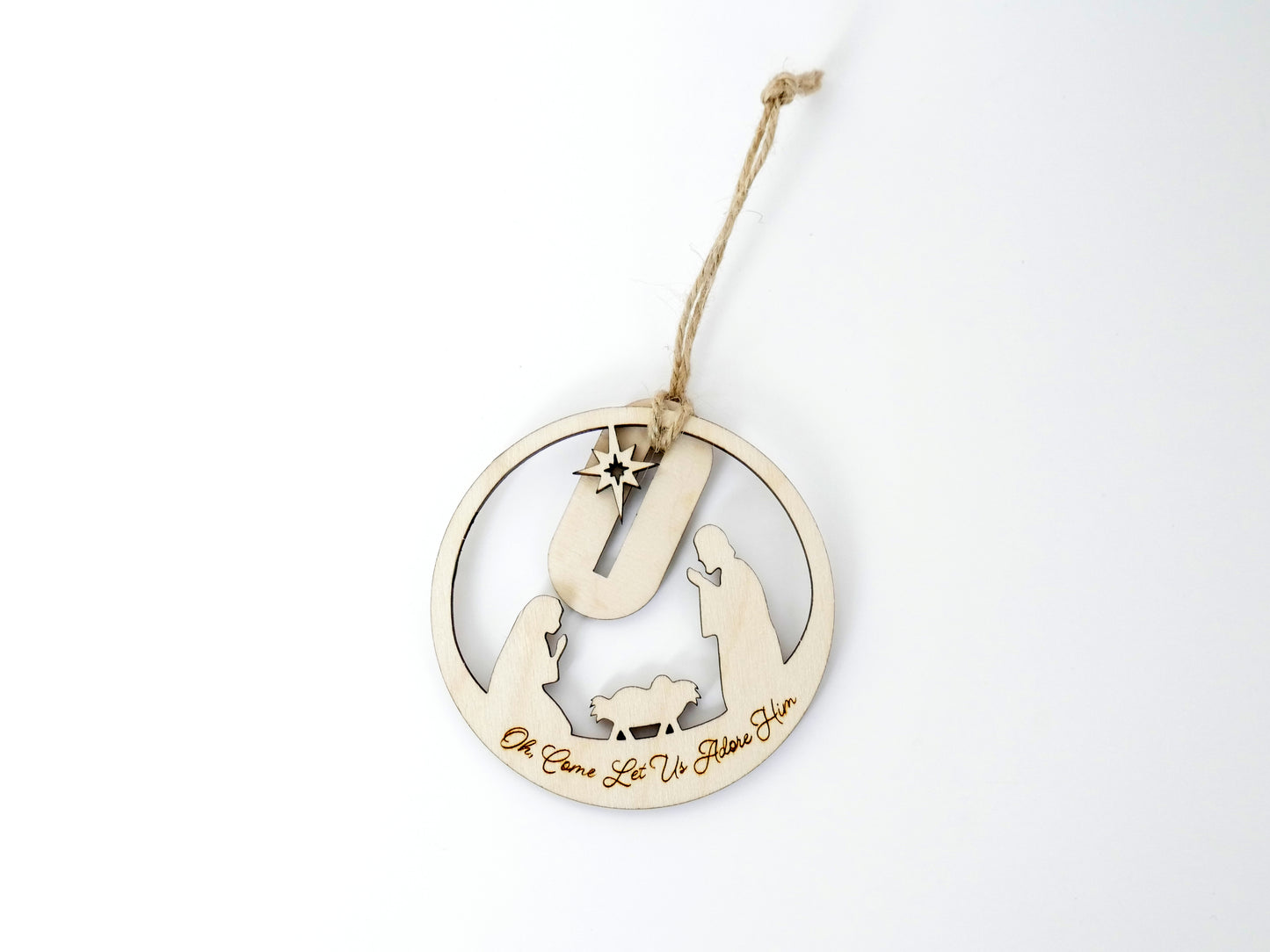 "Oh, Come Let Us Adore Him" Ornament Stand, Christian Decor, Christmas Ornament, Laser Cut wood, Christmas Gift