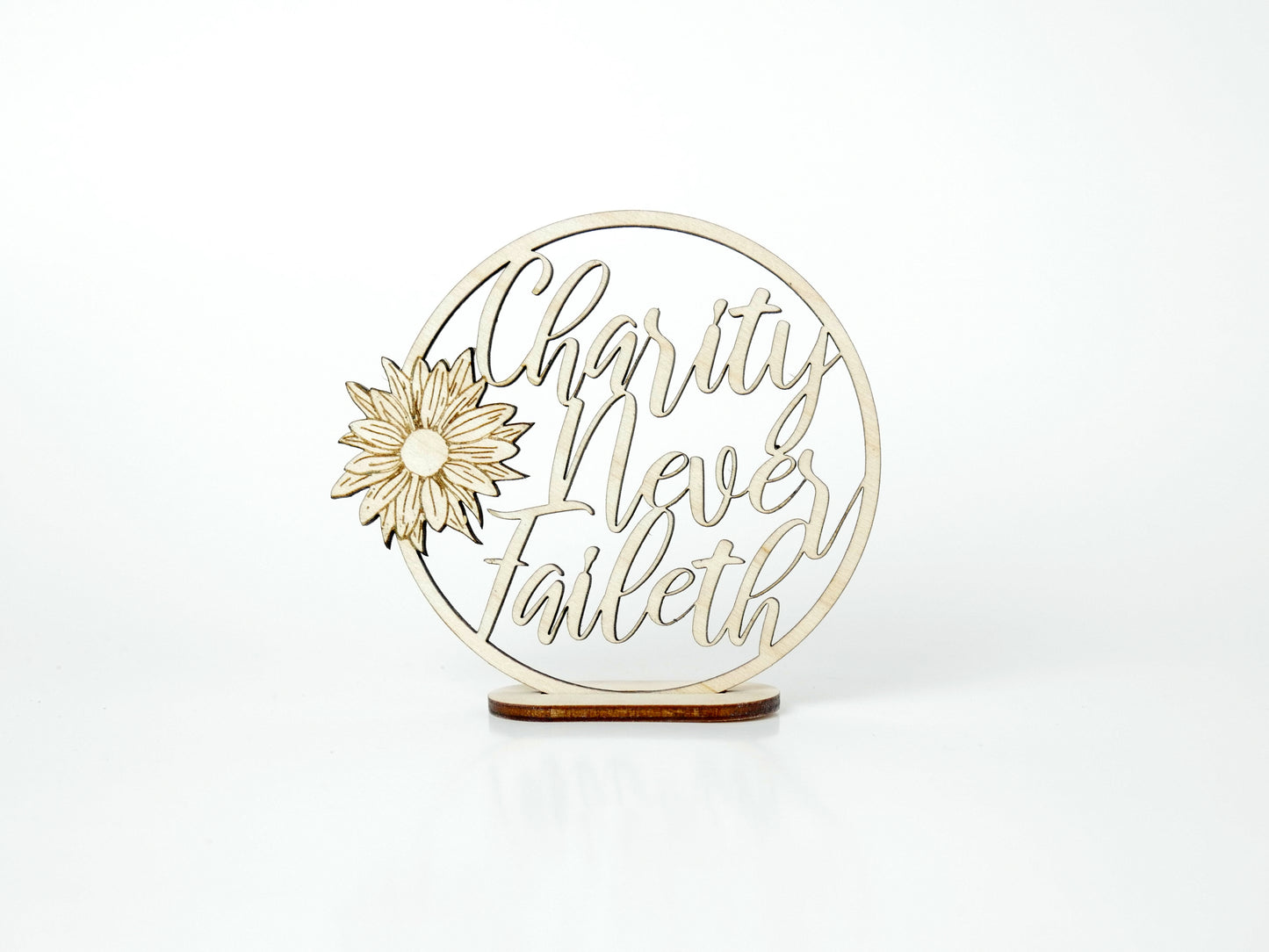 "Charity Never Faileth" Ornament/Sign, Christian Christmas Ornament, Laser Cut Decor, Christmas Gift