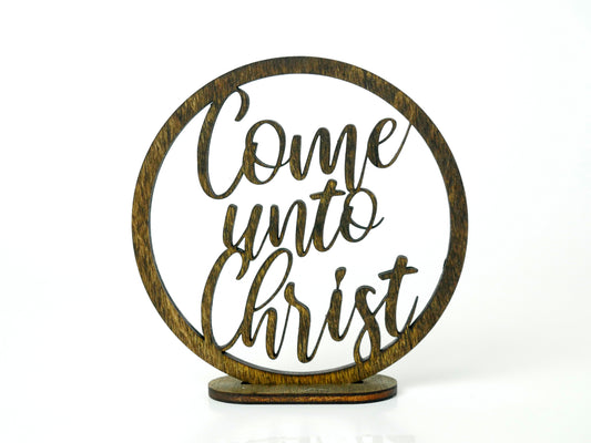 "Come Unto Christ" Ornament/Sign, Christian Christmas Ornament, Laser Cut Decor, Christmas Gift