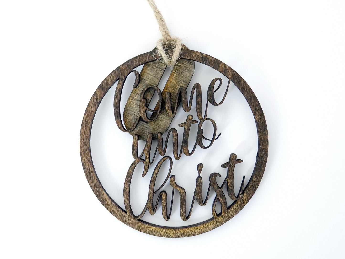 "Come Unto Christ" Ornament/Sign, Christian Christmas Ornament, Laser Cut Decor, Christmas Gift