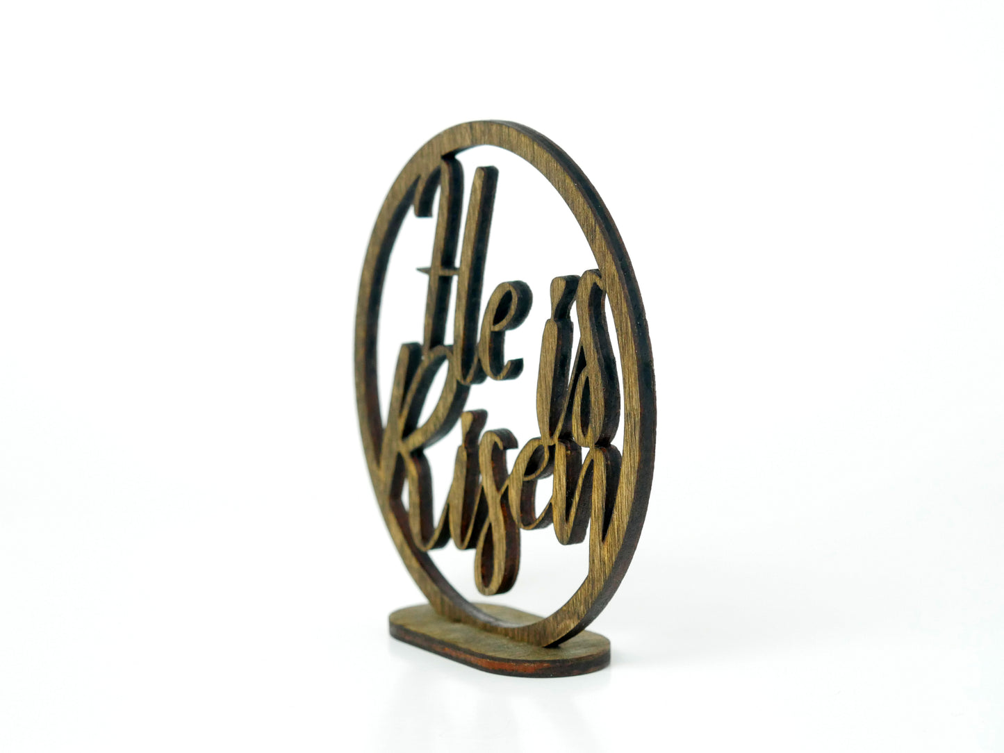 "He is Risen" Ornament/Sign, Christian Ornament, Laser Cut Wood, Christmas Gift