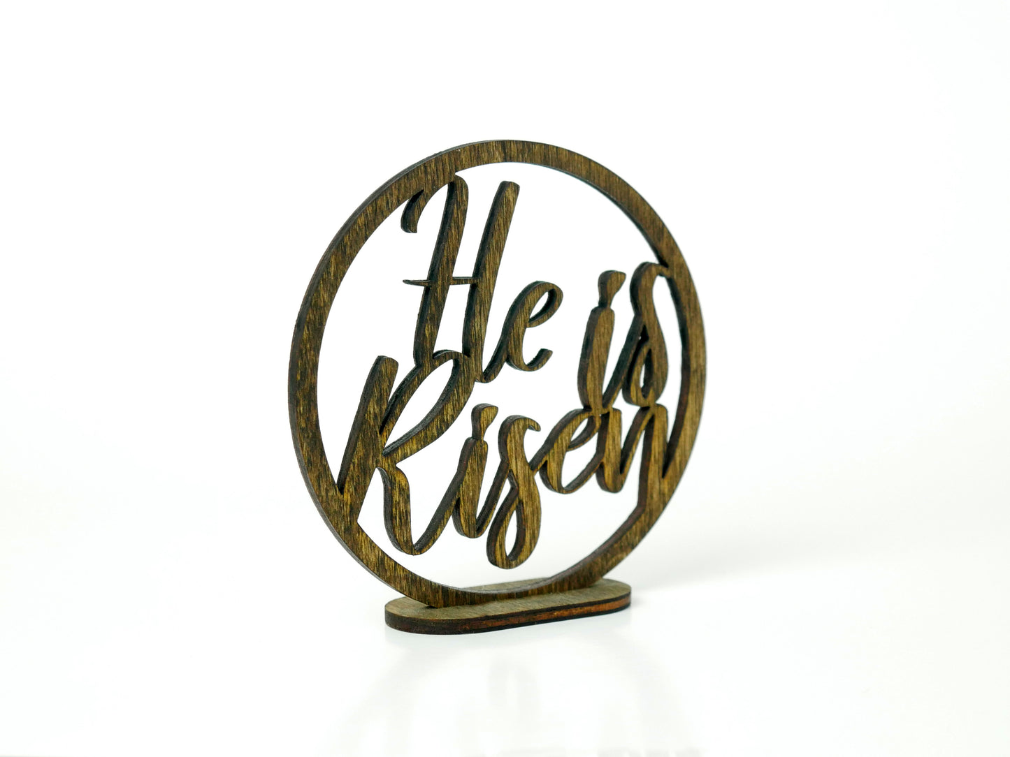 "He is Risen" Ornament/Sign, Christian Ornament, Laser Cut Wood, Christmas Gift