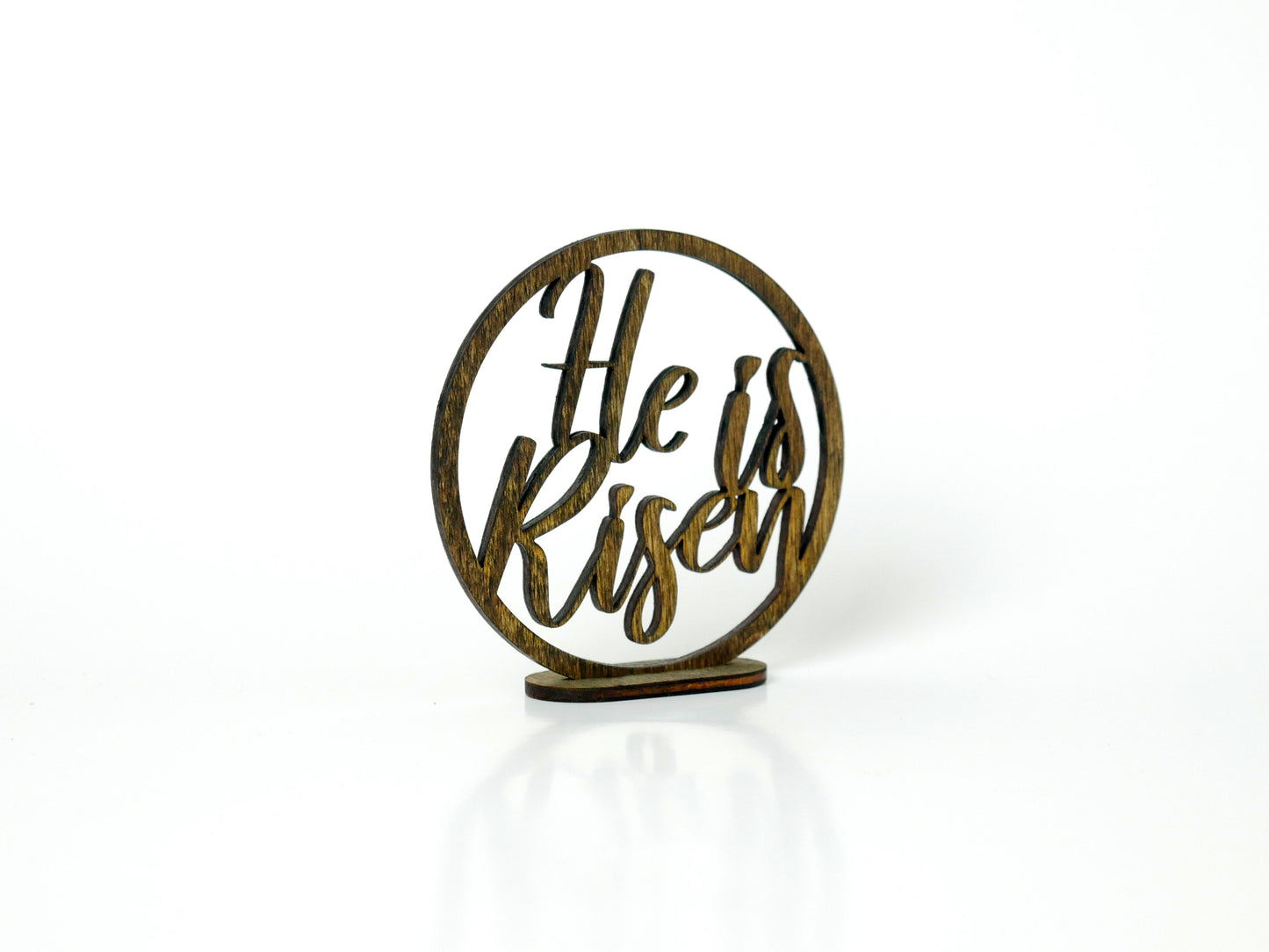 "He is Risen" Ornament/Sign, Christian Ornament, Laser Cut Wood, Christmas Gift