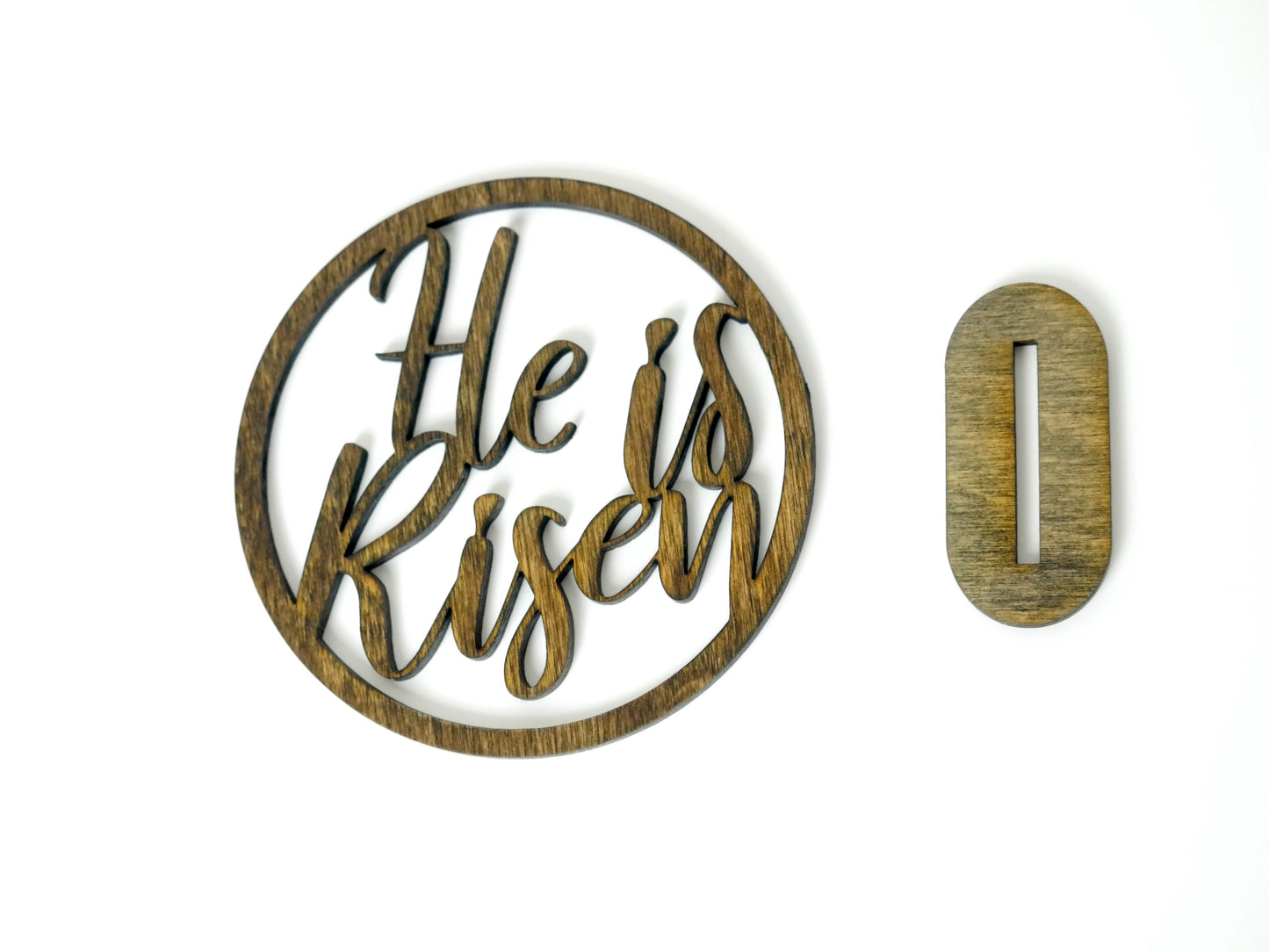 "He is Risen" Ornament/Sign, Christian Ornament, Laser Cut Wood, Christmas Gift