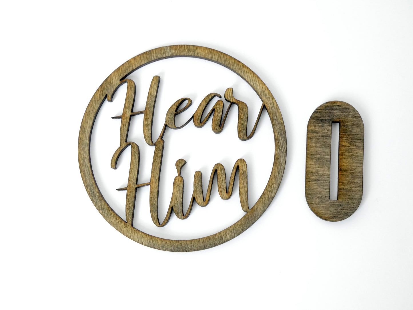 "Hear Him" Ornament/Sign, Christian Christmas Ornament, Laser Cut Decor, Christmas Gift