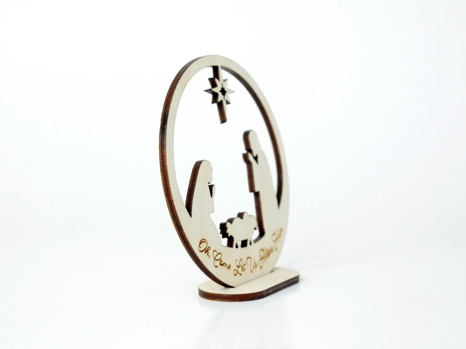 Oh, Come Let Us Adore Him" Ornament Stand, Christian Decor, Christmas Ornament, Laser Cut wood, Christmas Gift