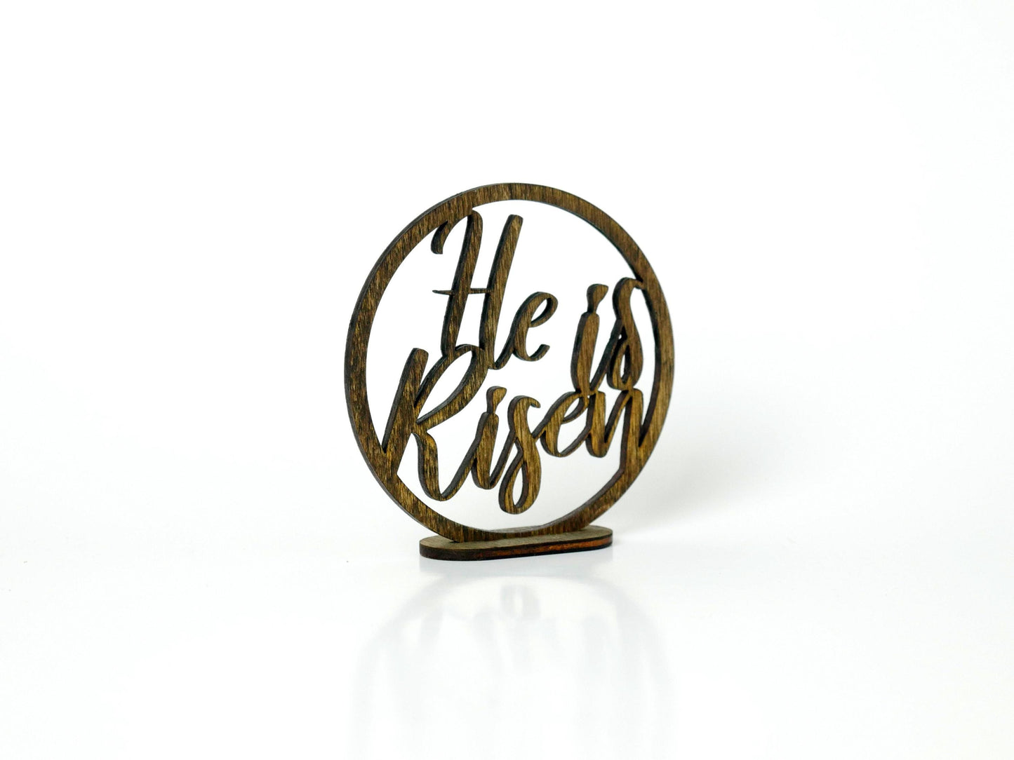 He is Risen" Ornament/Sign, Christian Ornament, Laser Cut Wood, Christmas Gift