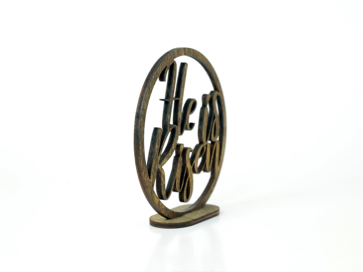 He is Risen" Ornament/Sign, Christian Ornament, Laser Cut Wood, Christmas Gift
