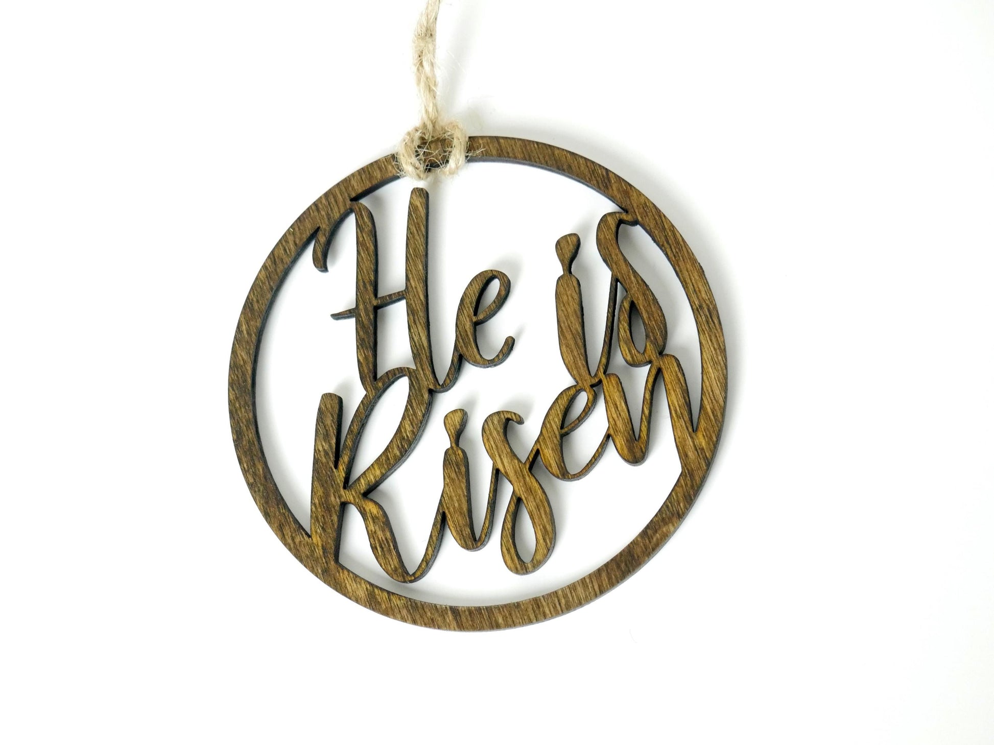 He is Risen" Ornament/Sign, Christian Ornament, Laser Cut Wood, Christmas Gift