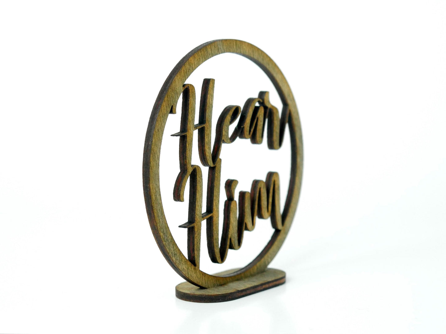 Hear Him" Ornament/Sign, Christian Christmas Ornament, Laser Cut Decor, Christmas Gift