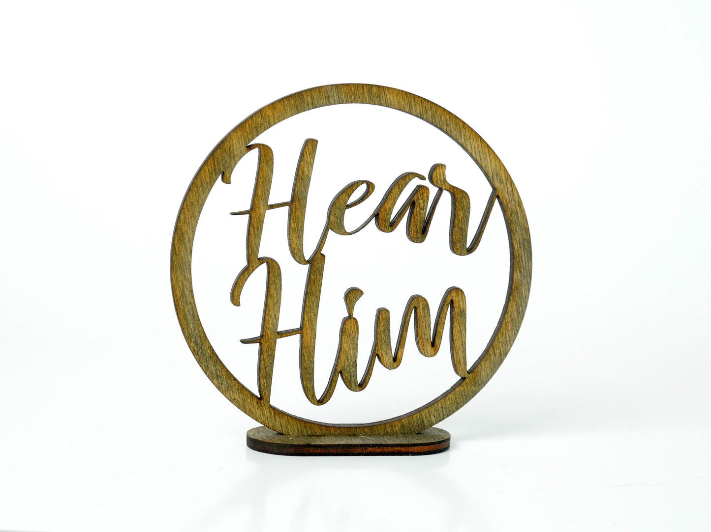 Hear Him" Ornament/Sign, Christian Christmas Ornament, Laser Cut Decor, Christmas Gift