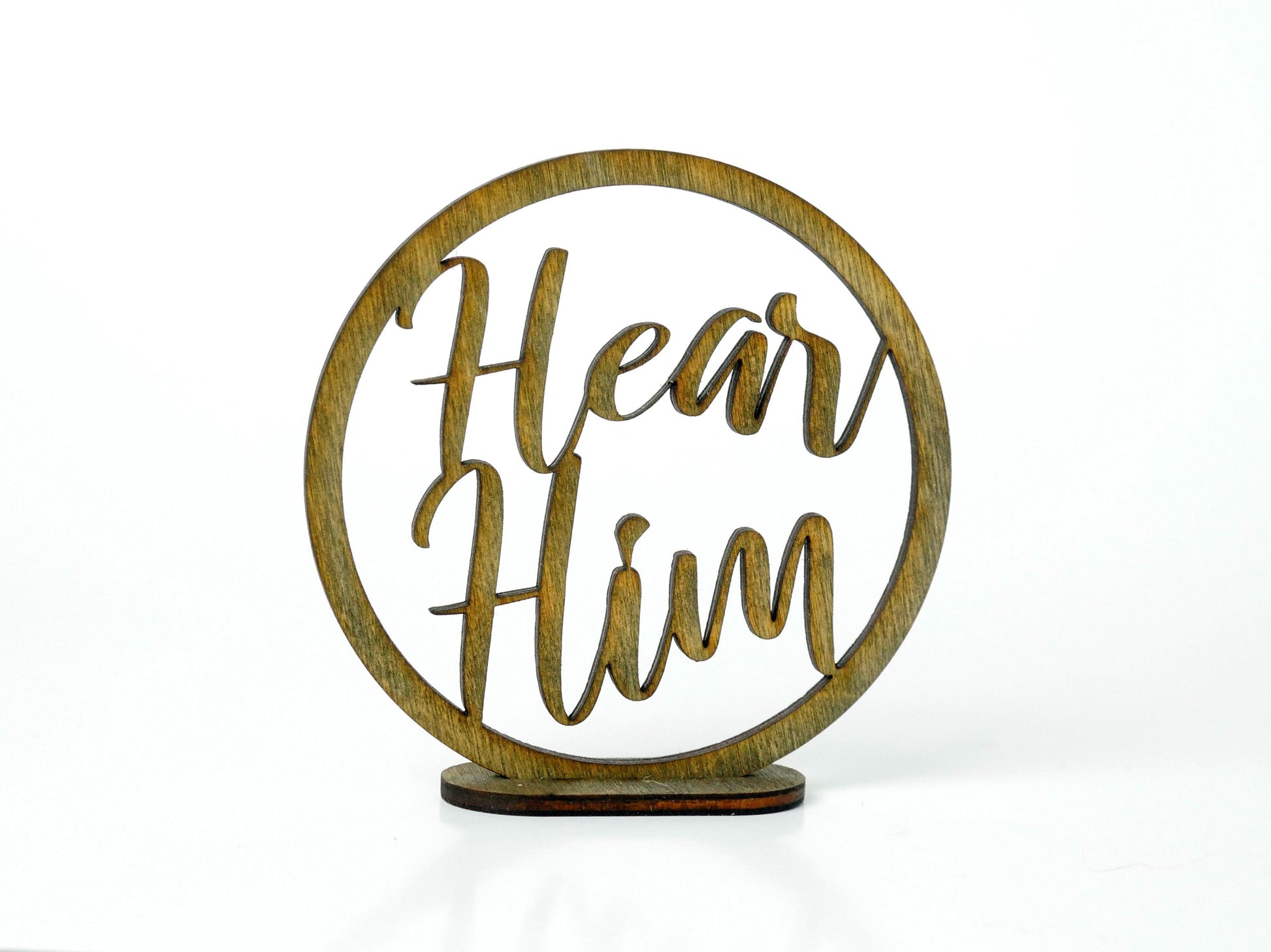 Hear Him" Ornament/Sign, Christian Christmas Ornament, Laser Cut Decor, Christmas Gift