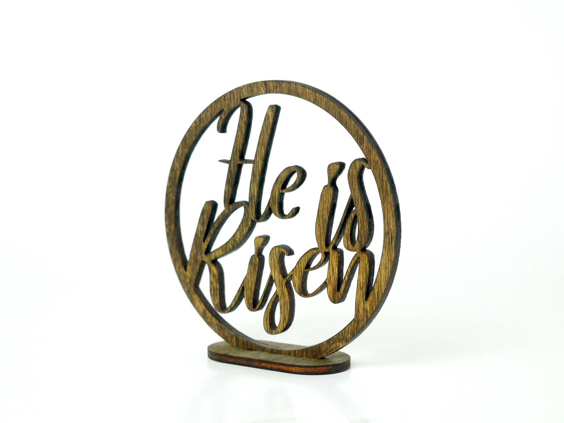 He is Risen" Ornament/Sign, Christian Ornament, Laser Cut Wood, Christmas Gift