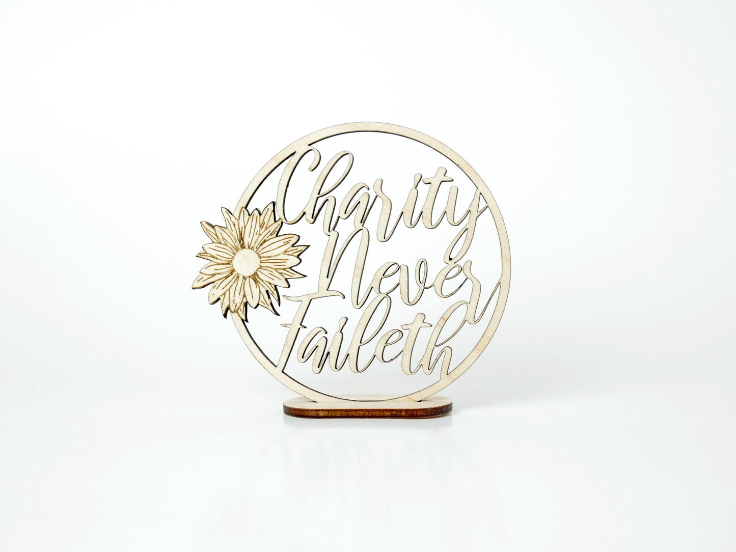 Charity Never Faileth" Ornament/Sign, Christian Christmas Ornament, Laser Cut Decor, Christmas Gift