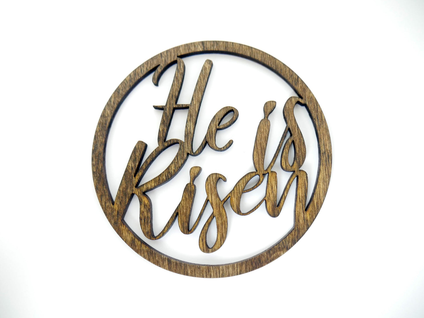 He is Risen" Ornament/Sign, Christian Ornament, Laser Cut Wood, Christmas Gift