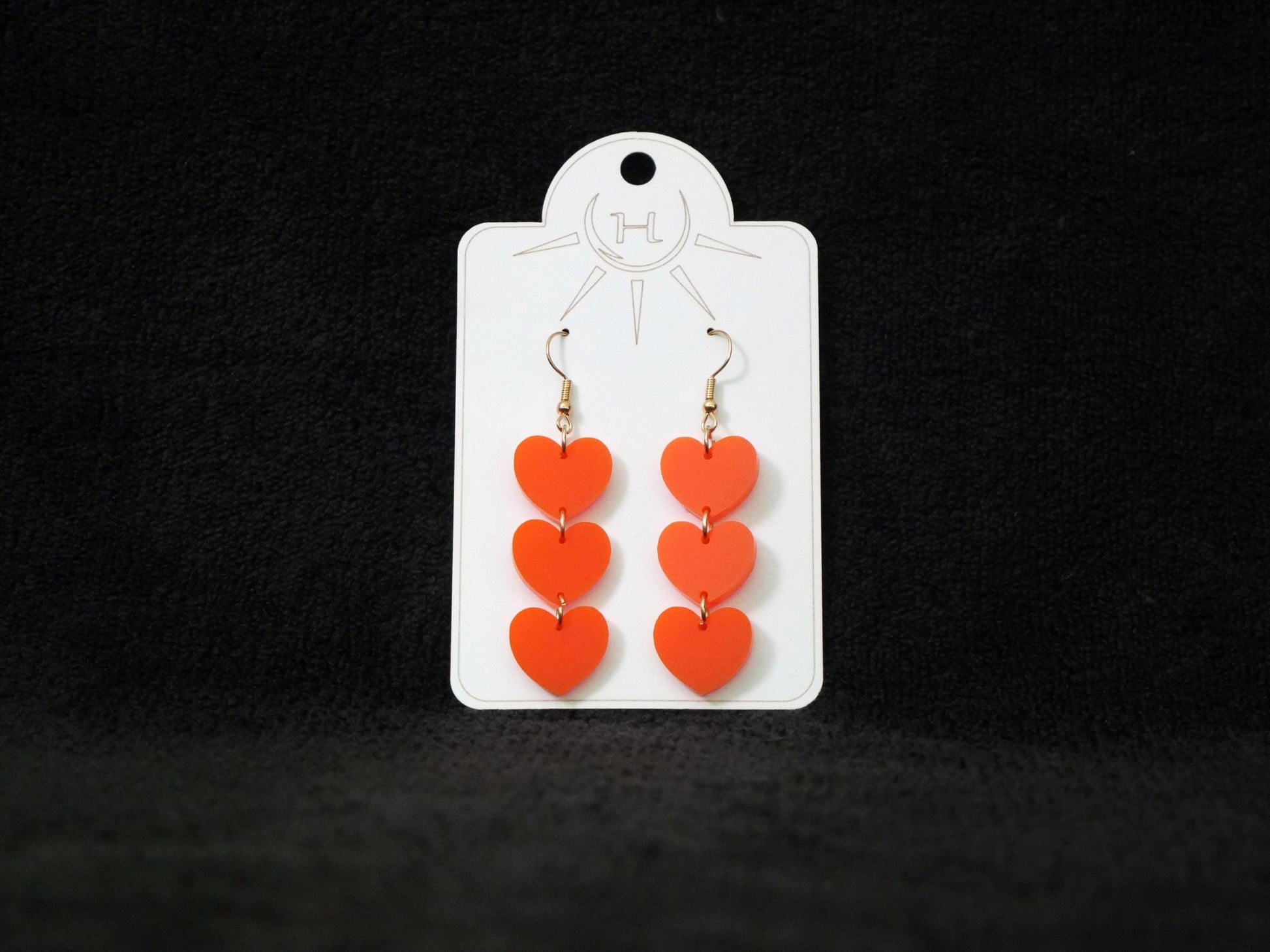 Chain of Hearts Earrings, Valentine's Day Earrings, Dangle Earrings