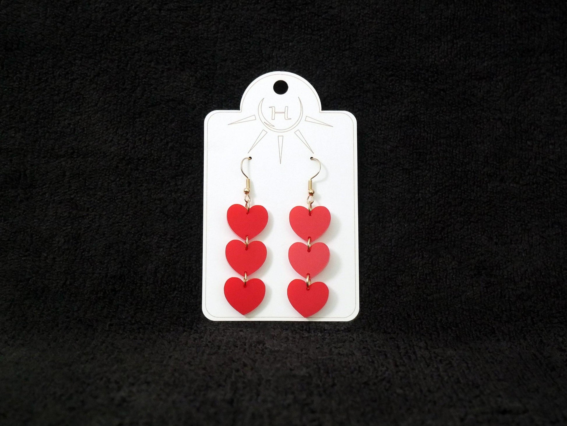 Chain of Hearts Earrings, Valentine's Day Earrings, Dangle Earrings