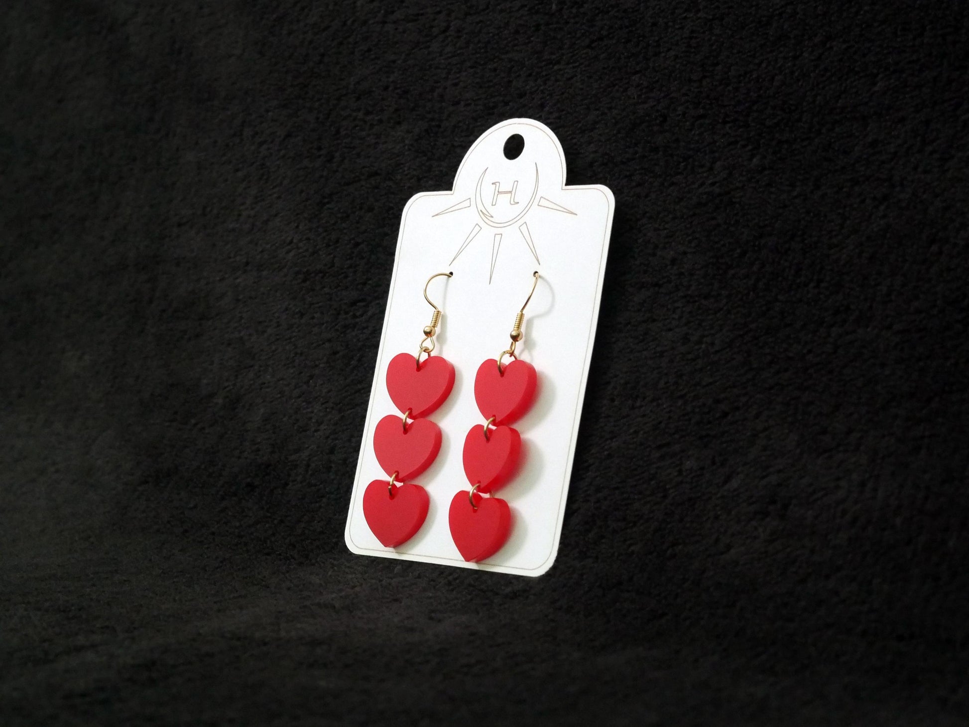 Chain of Hearts Earrings, Valentine's Day Earrings, Dangle Earrings