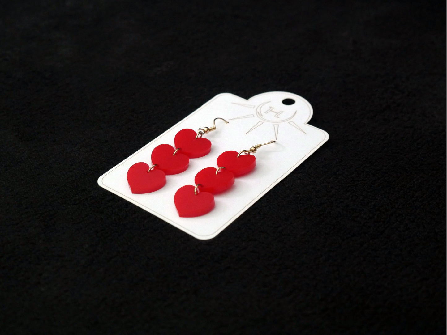 Chain of Hearts Earrings, Valentine's Day Earrings, Dangle Earrings
