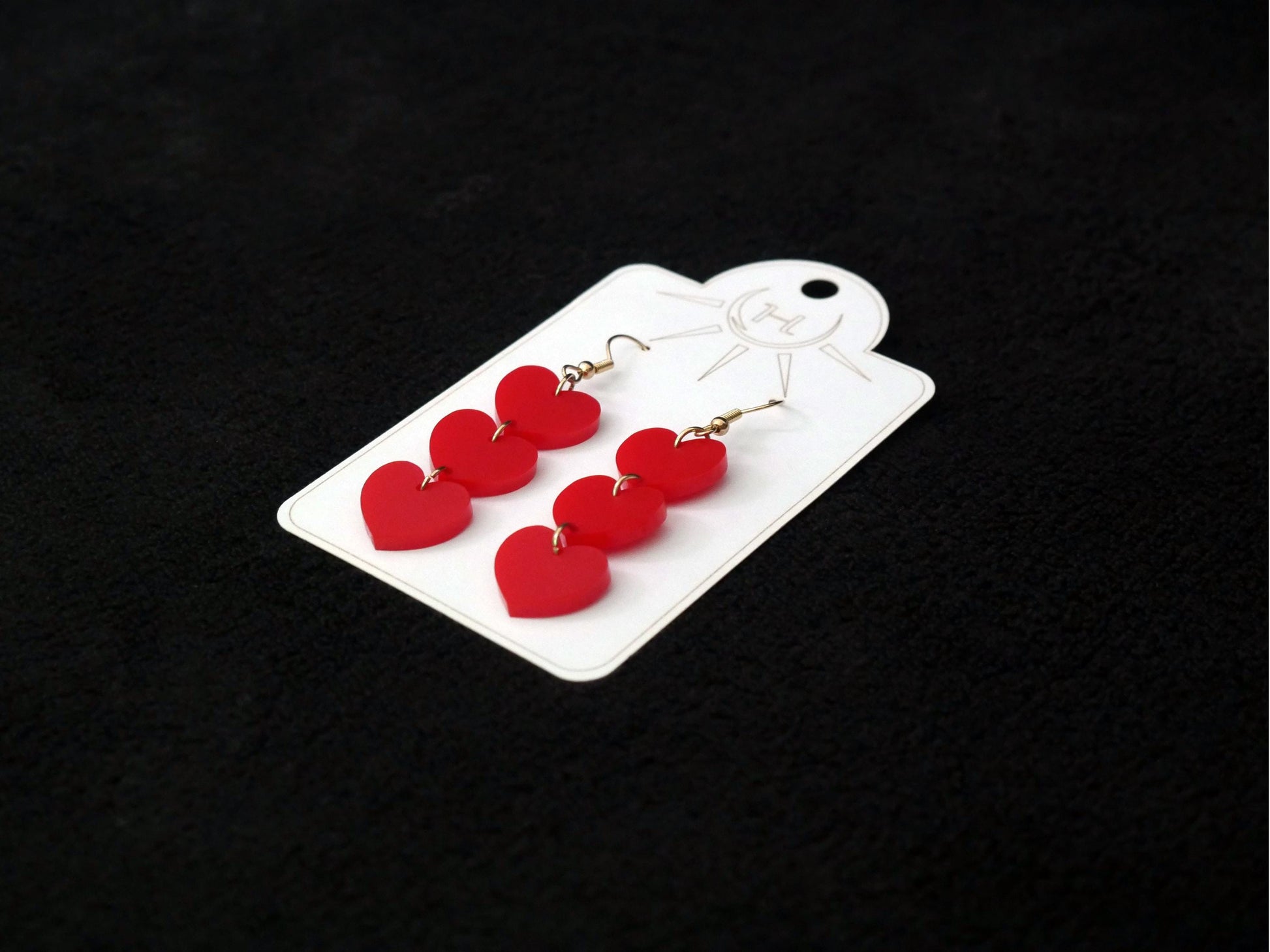 Chain of Hearts Earrings, Valentine's Day Earrings, Dangle Earrings
