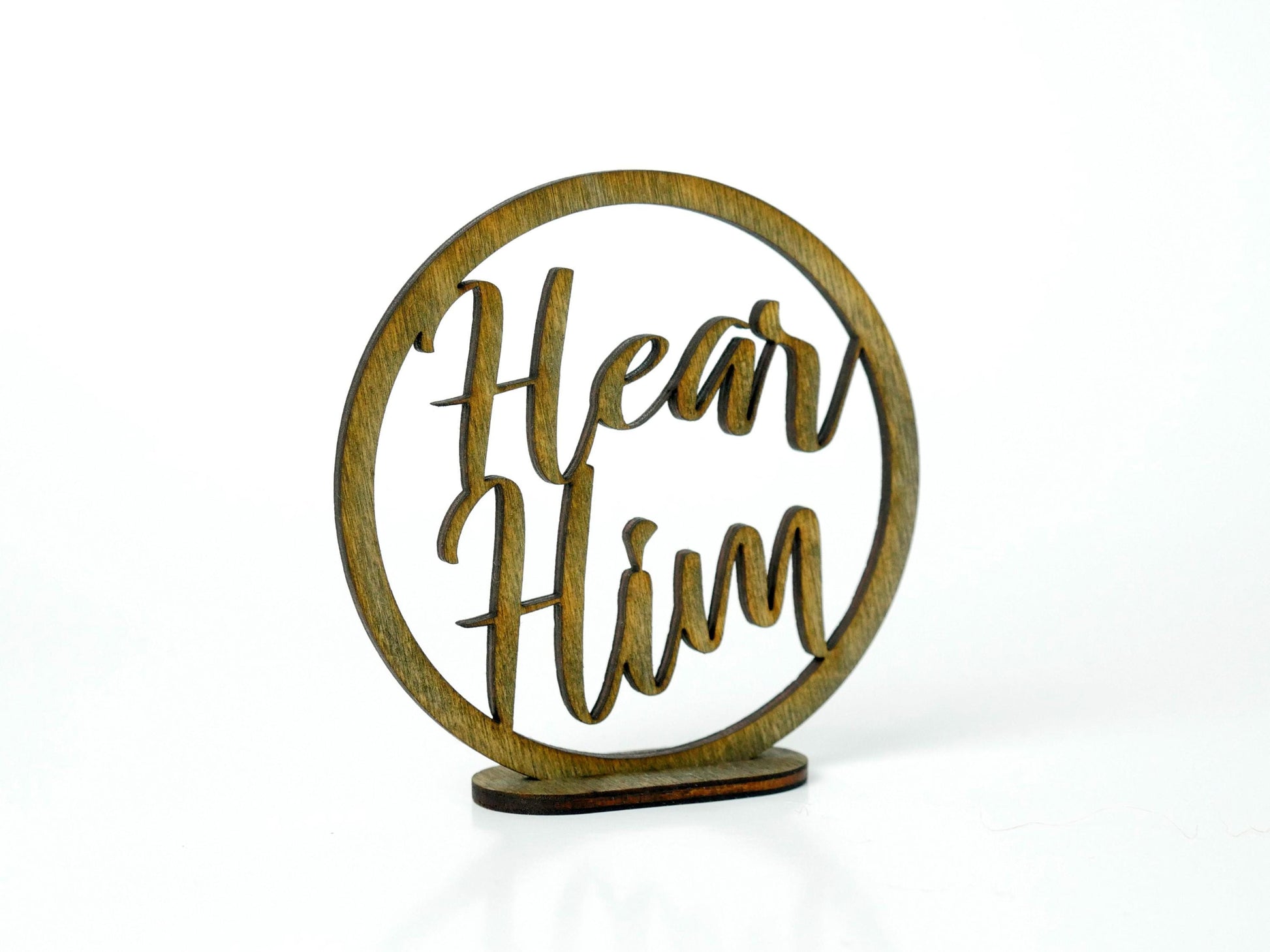 Hear Him" Ornament/Sign, Christian Christmas Ornament, Laser Cut Decor, Christmas Gift