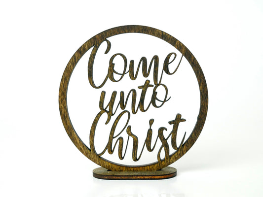 Come Unto Christ" Ornament/Sign, Christian Christmas Ornament, Laser Cut Decor, Christmas Gift