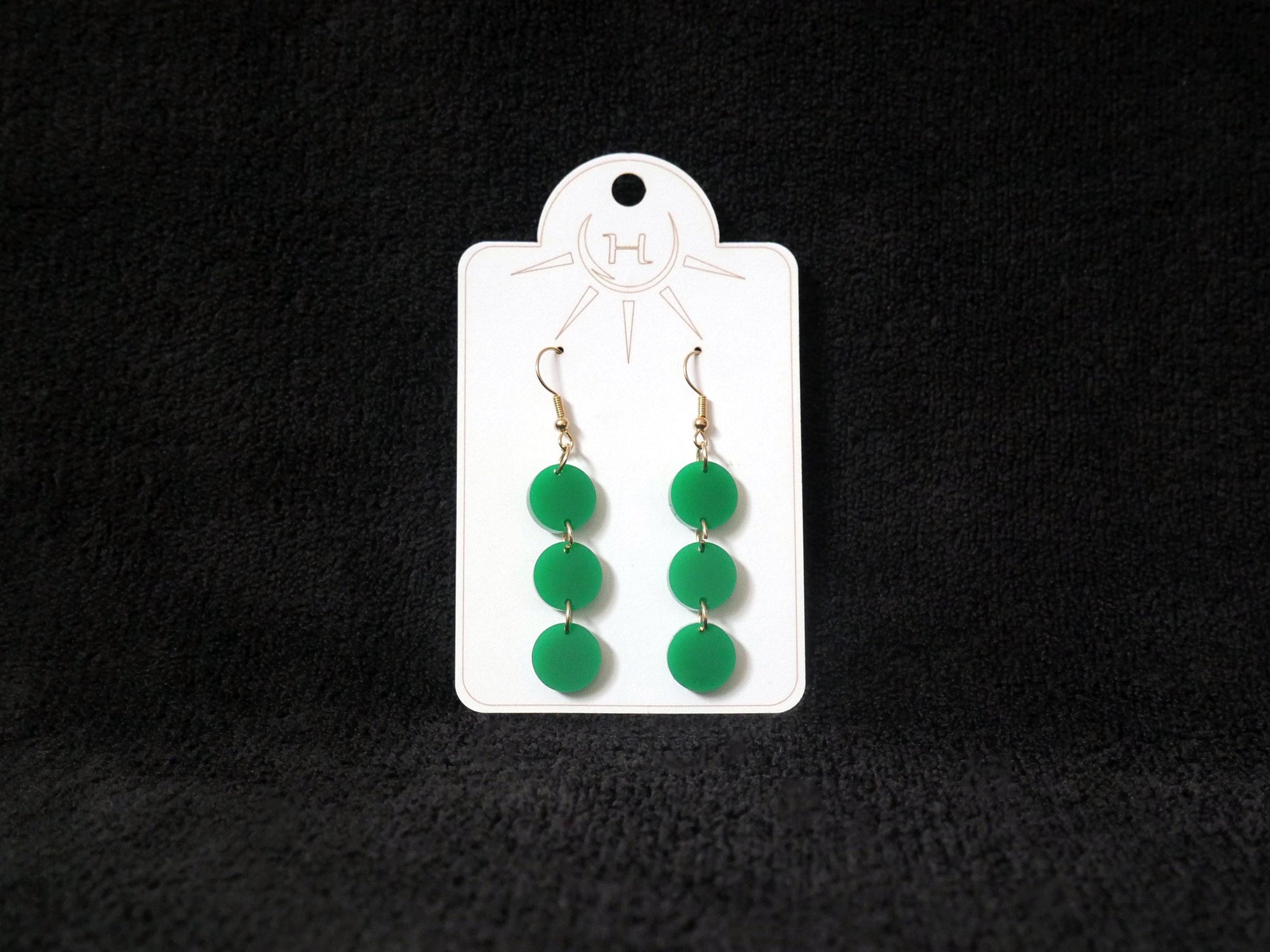 Retro Style Colorful Circle Earrings, Lightweight Dangle Earrings, Fun Statement Earrings
