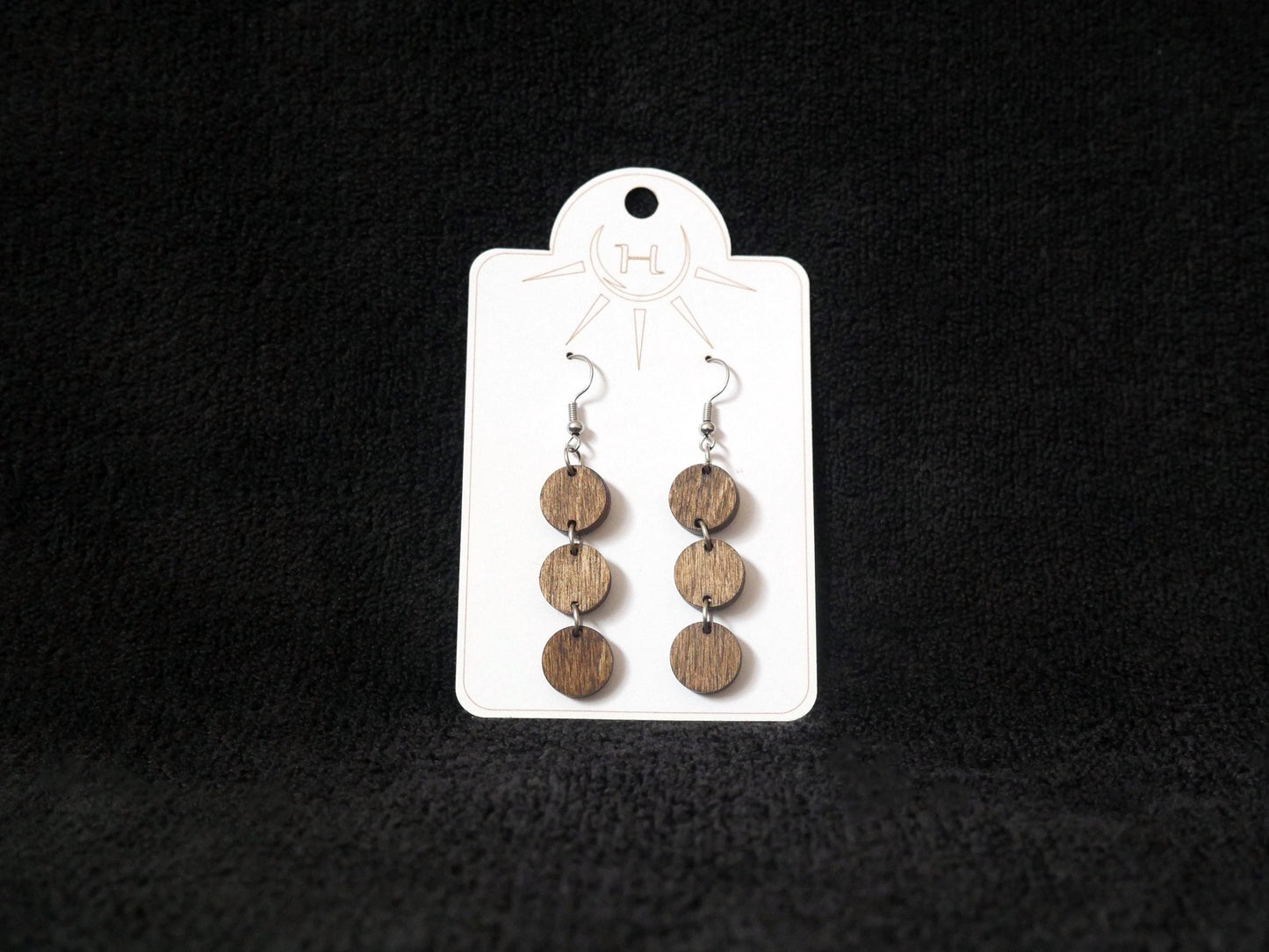 Retro Style Colorful Circle Earrings, Lightweight Dangle Earrings, Fun Statement Earrings