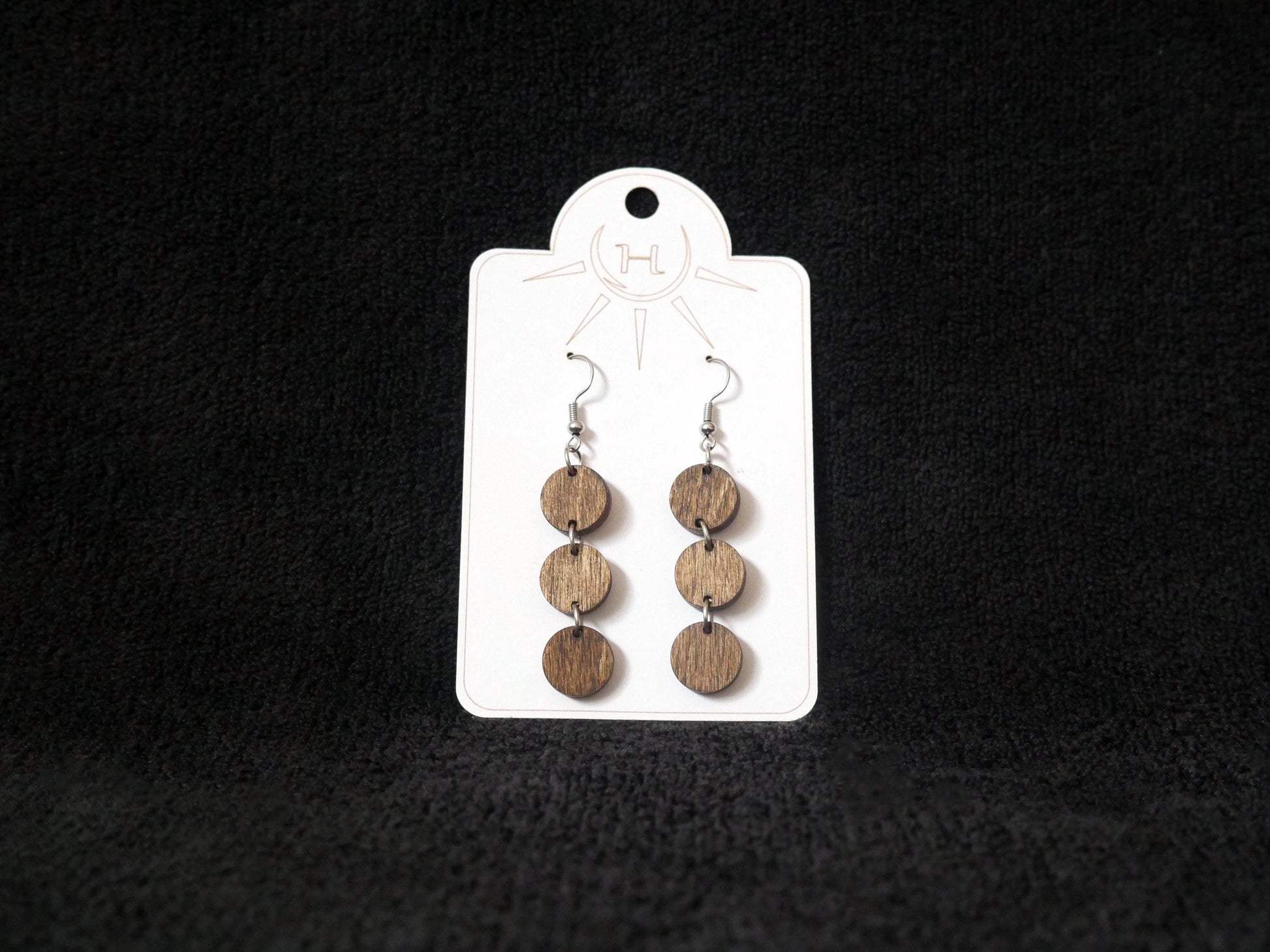 Retro Style Colorful Circle Earrings, Lightweight Dangle Earrings, Fun Statement Earrings