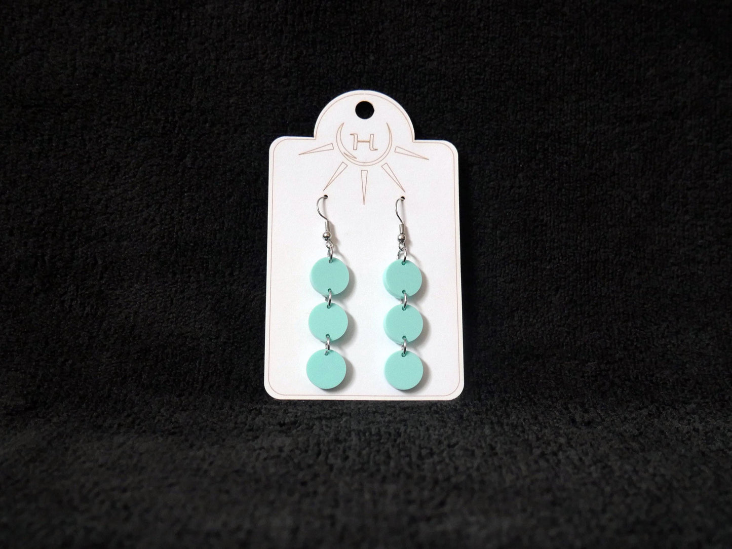 Retro Style Colorful Circle Earrings, Lightweight Dangle Earrings, Fun Statement Earrings