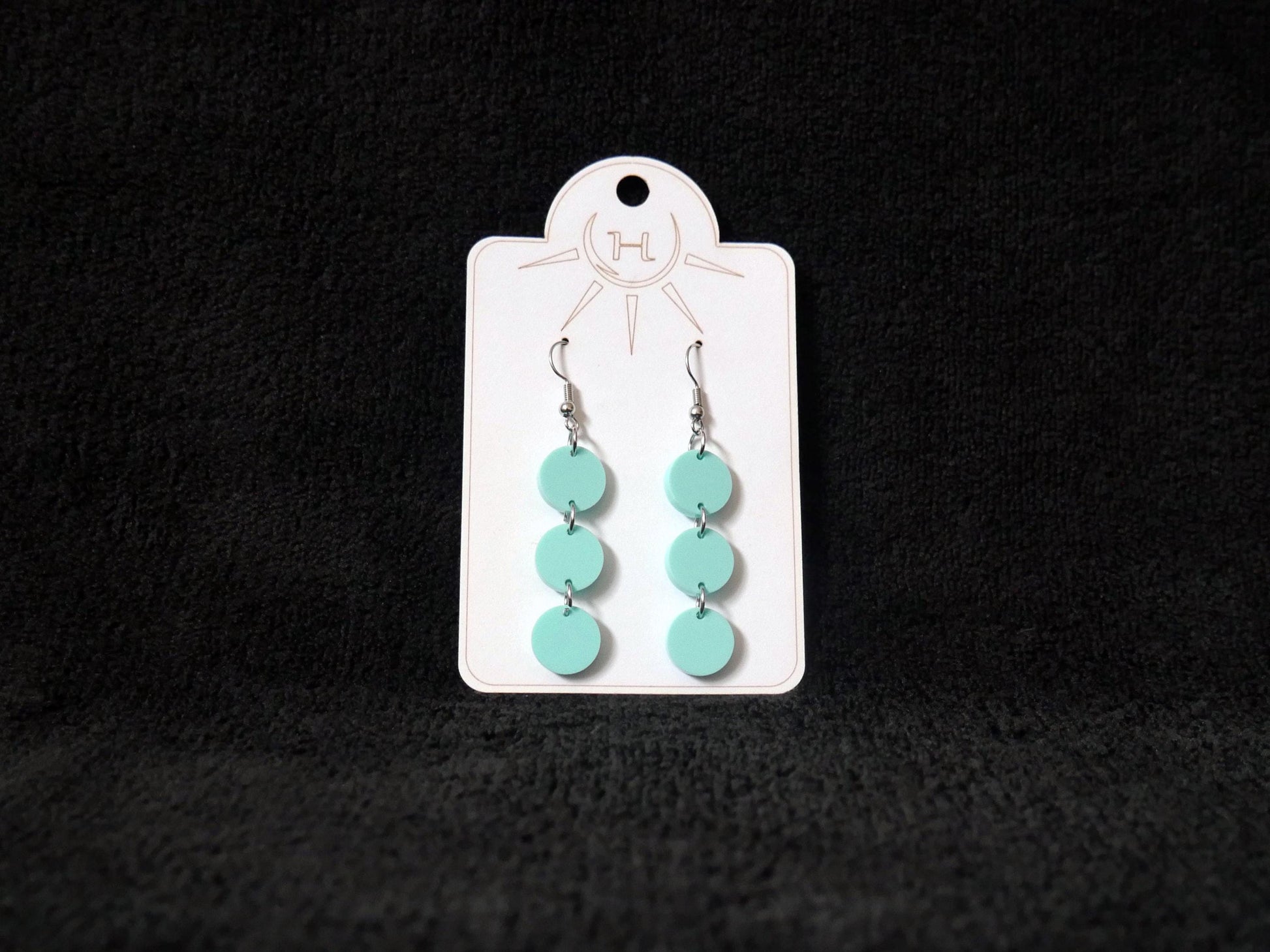 Retro Style Colorful Circle Earrings, Lightweight Dangle Earrings, Fun Statement Earrings