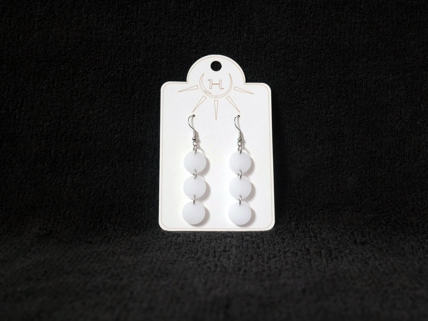 Retro Style Colorful Circle Earrings, Lightweight Dangle Earrings, Fun Statement Earrings