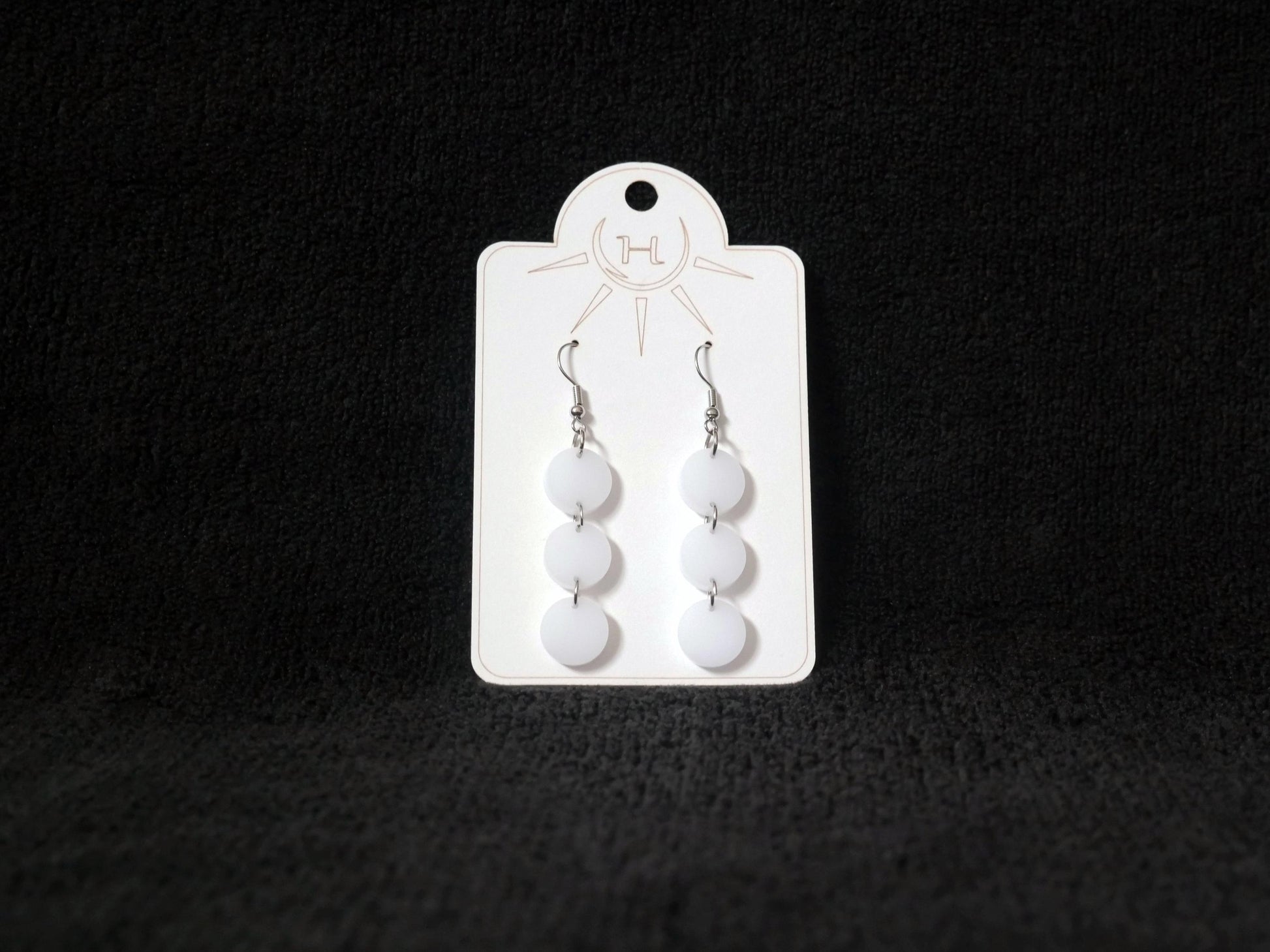 Retro Style Colorful Circle Earrings, Lightweight Dangle Earrings, Fun Statement Earrings