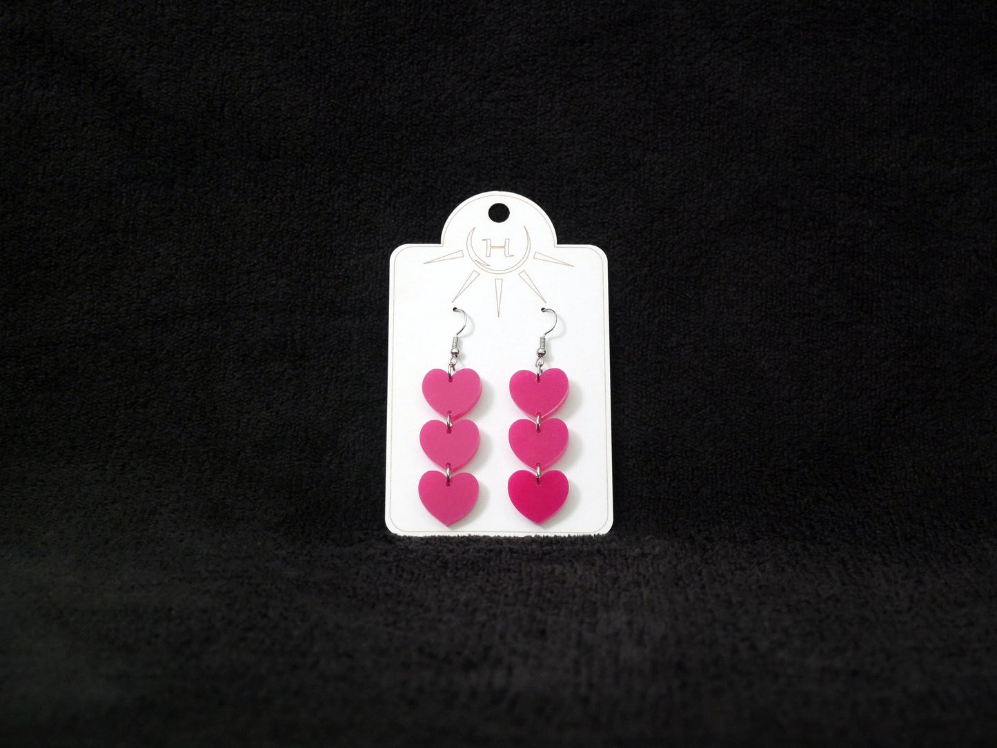 Chain of Hearts Earrings, Valentine's Day Earrings, Dangle Earrings