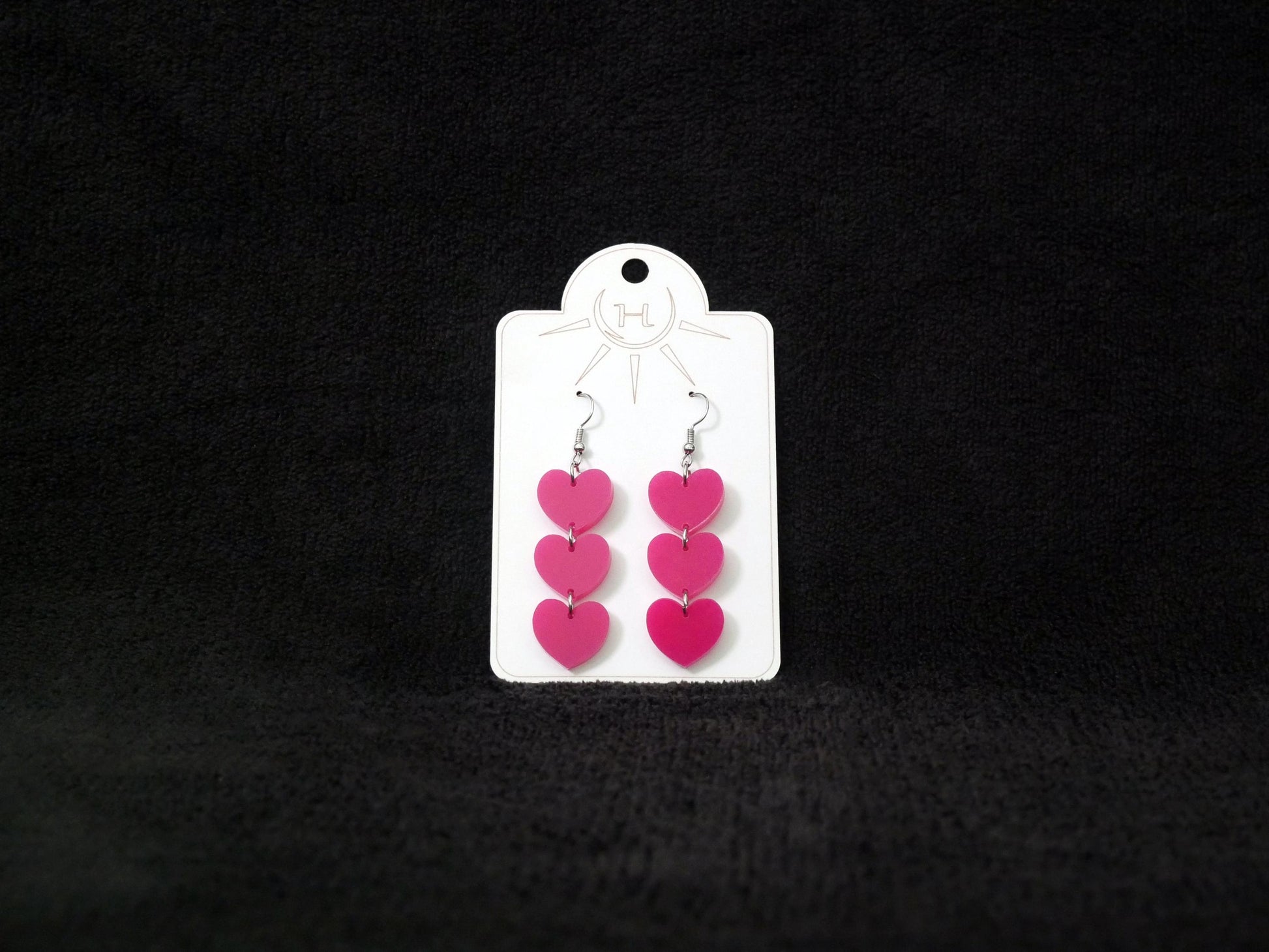 Chain of Hearts Earrings, Valentine's Day Earrings, Dangle Earrings