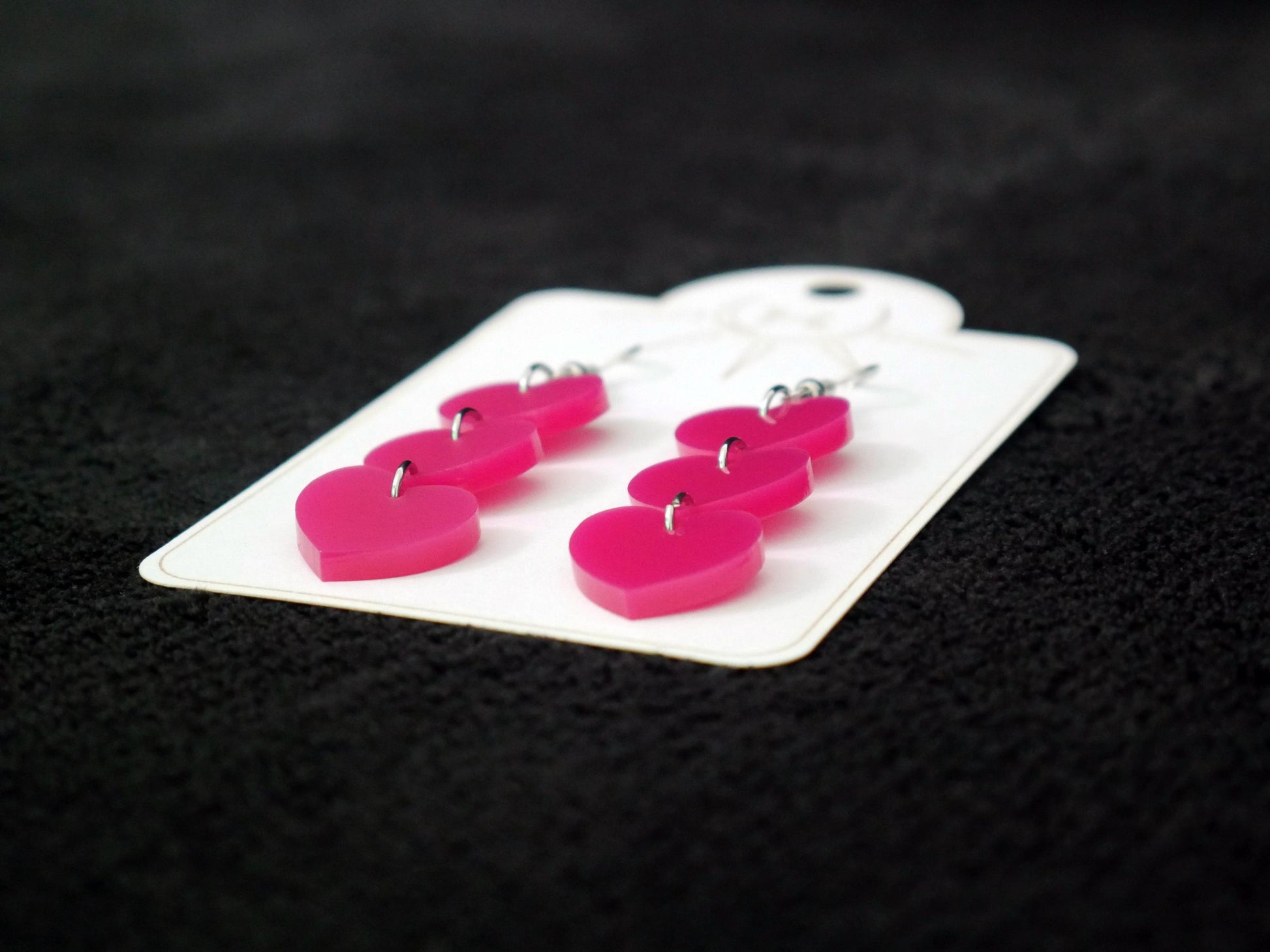 Chain of Hearts Earrings, Valentine's Day Earrings, Dangle Earrings